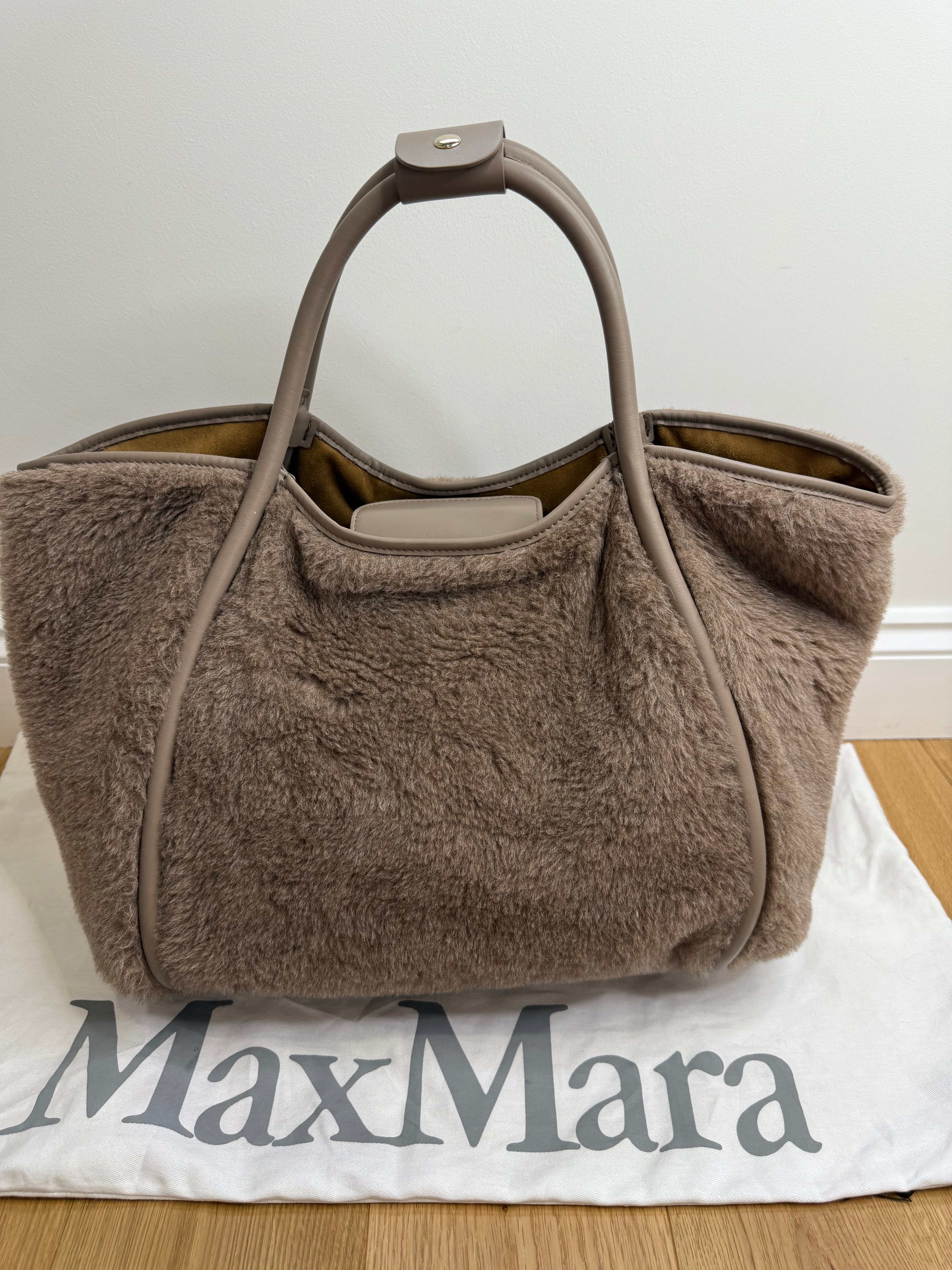 New Max Mara Marine Teddy Bag - camel melange