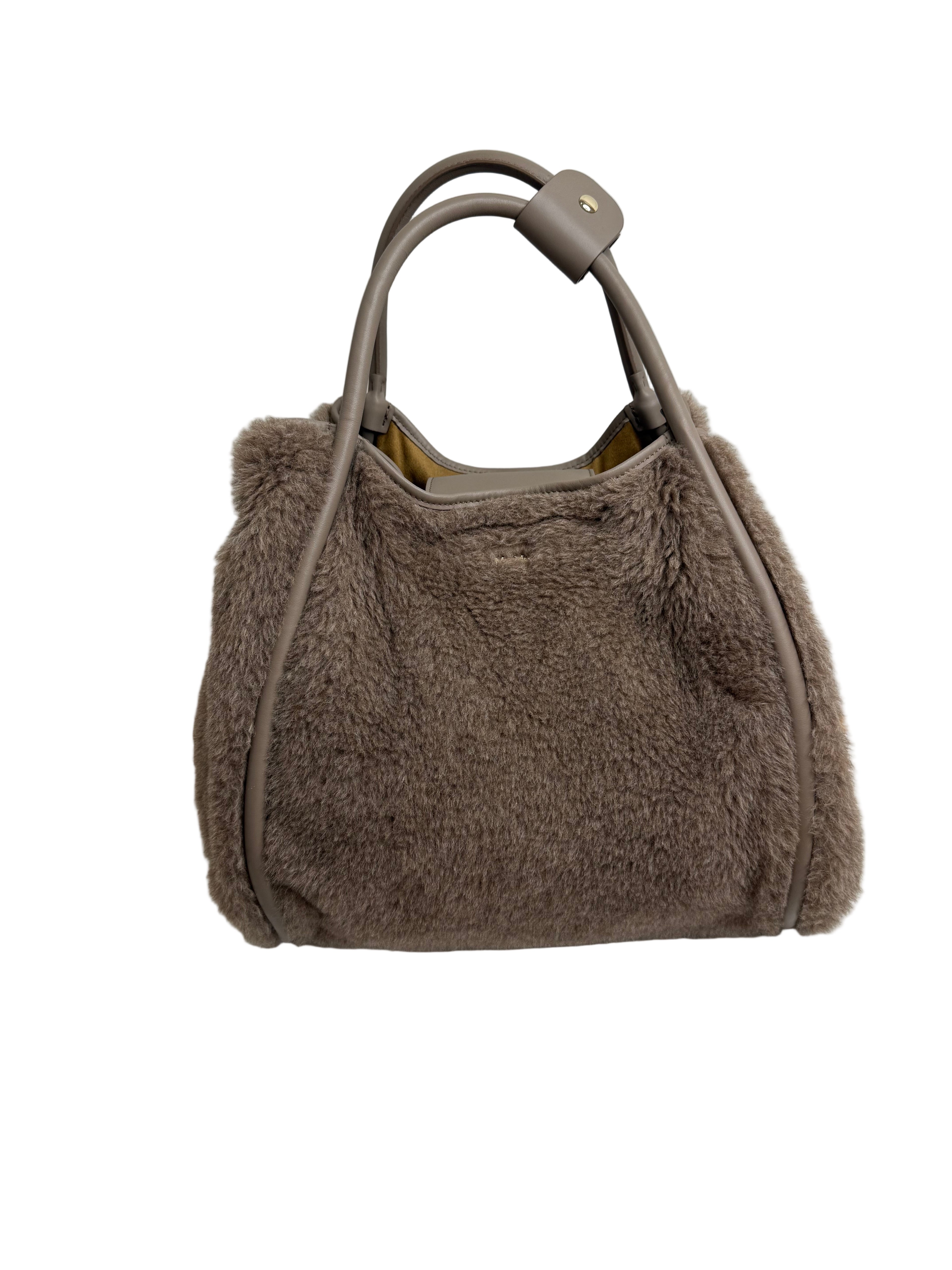 New Max Mara Marine Teddy Bag - camel melange