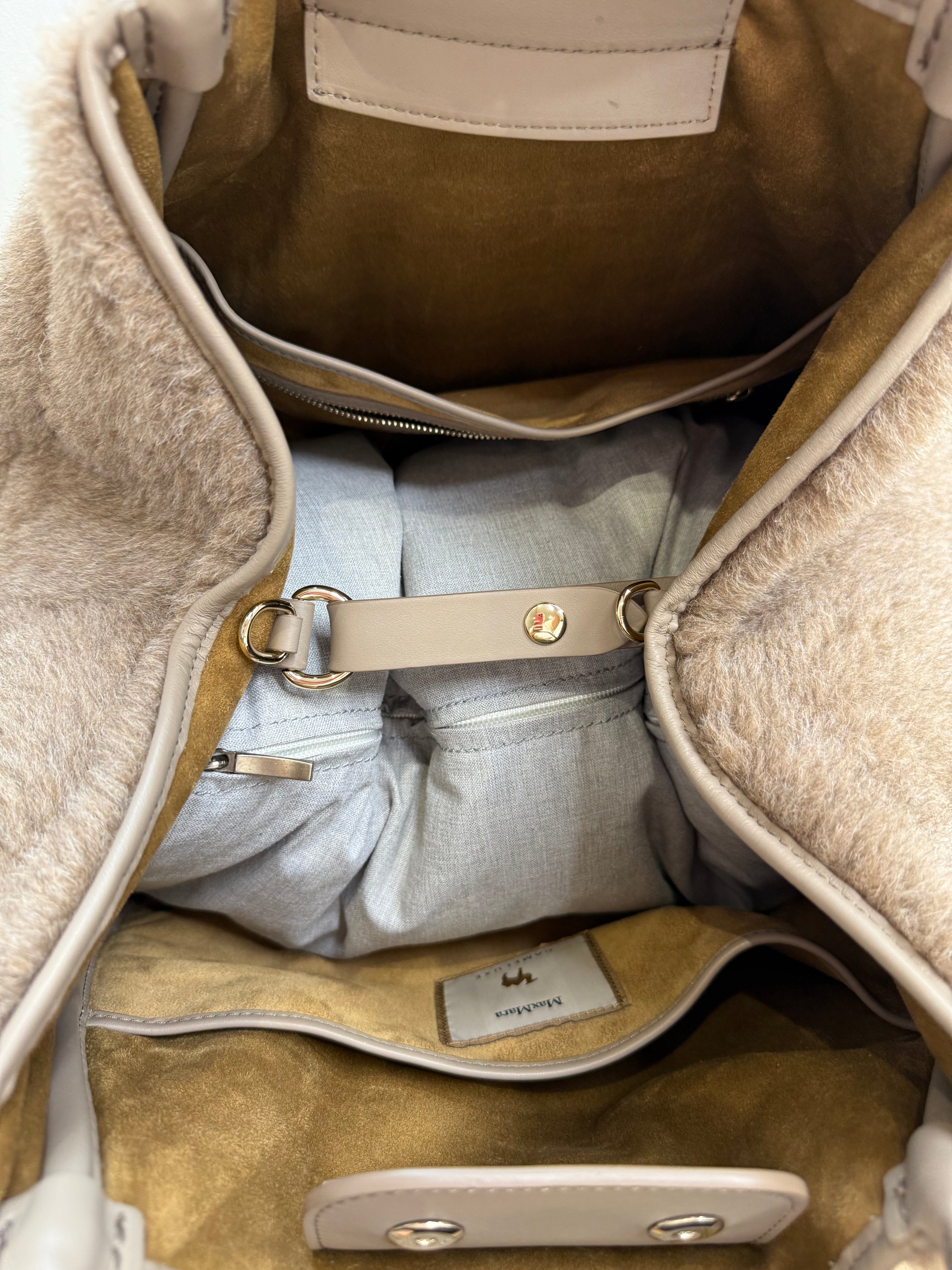 New Max Mara Marine Teddy Bag - camel melange
