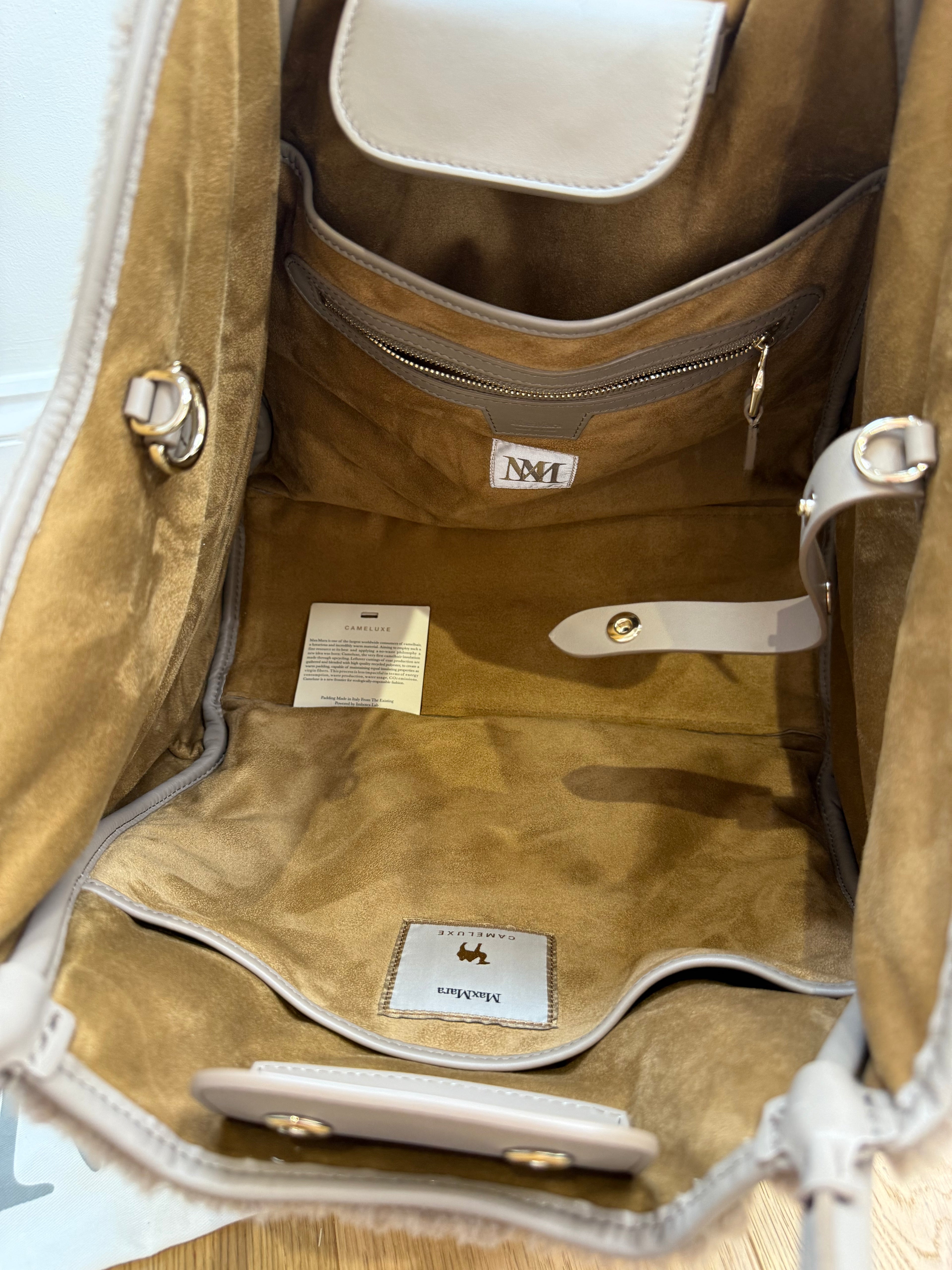 New Max Mara Marine Teddy Bag - camel melange