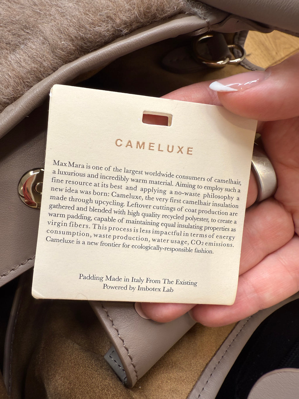 New Max Mara Marine Teddy Bag - camel melange