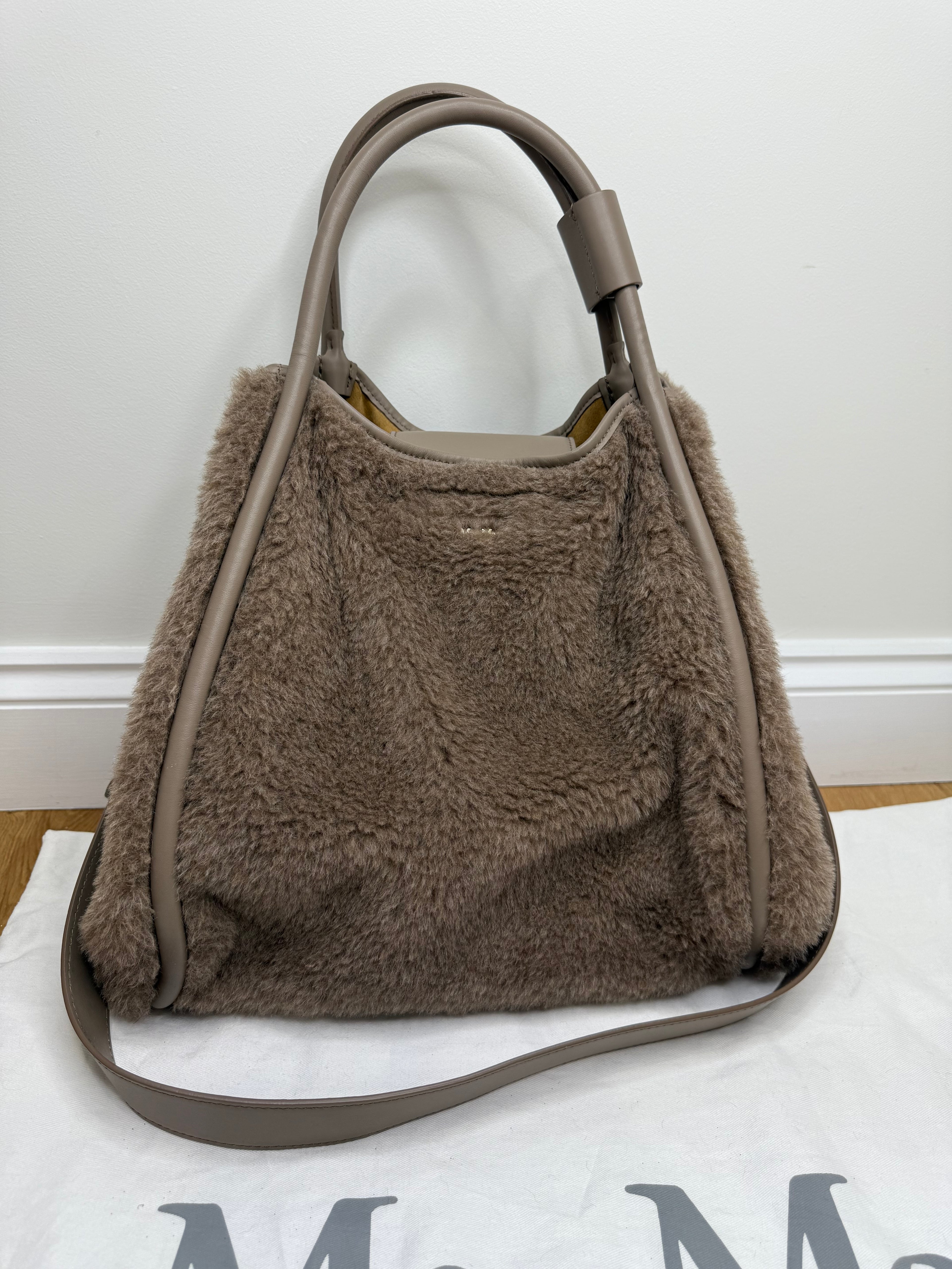 New Max Mara Marine Teddy Bag - camel melange