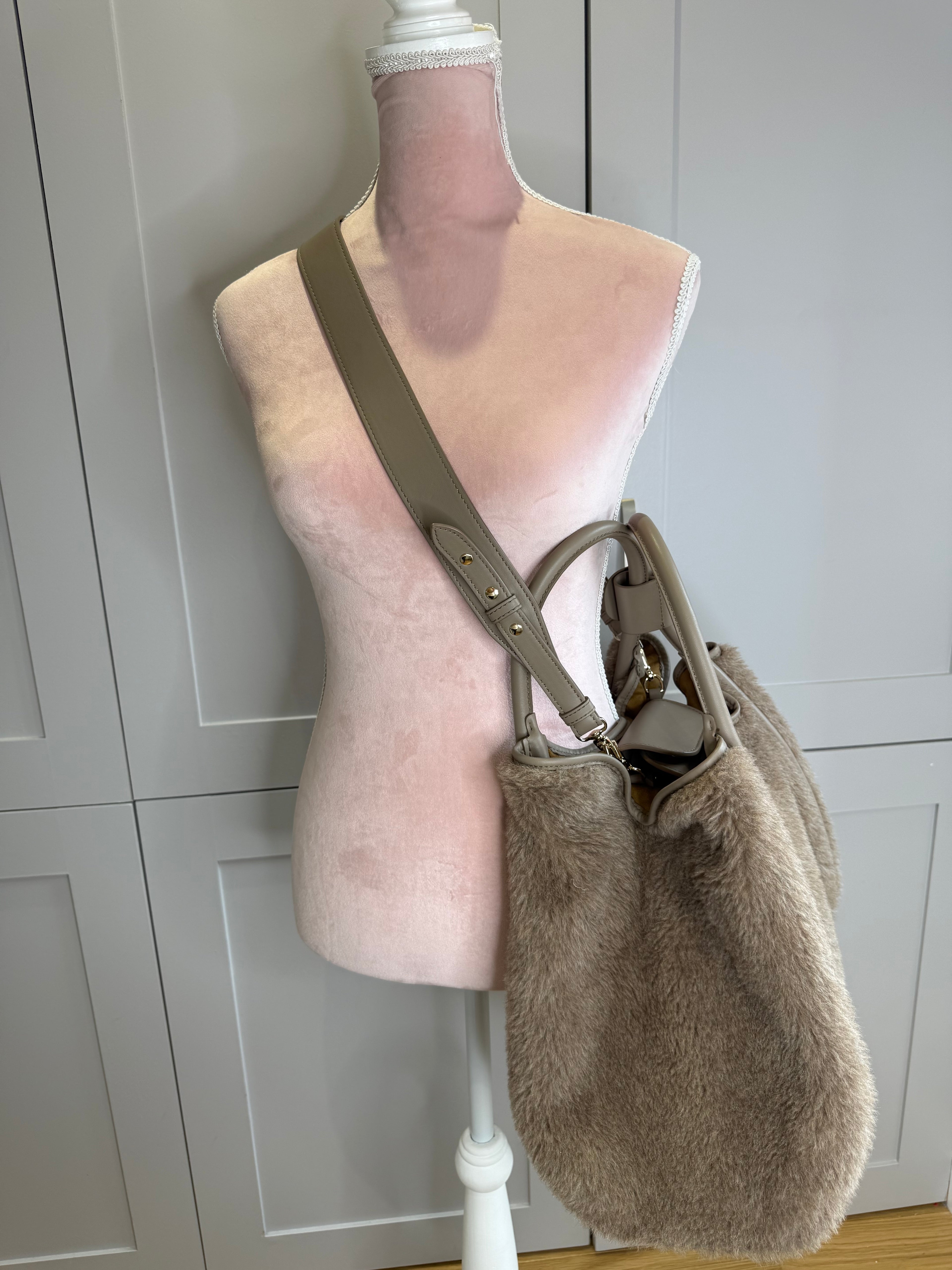 New Max Mara Marine Teddy Bag - camel melange