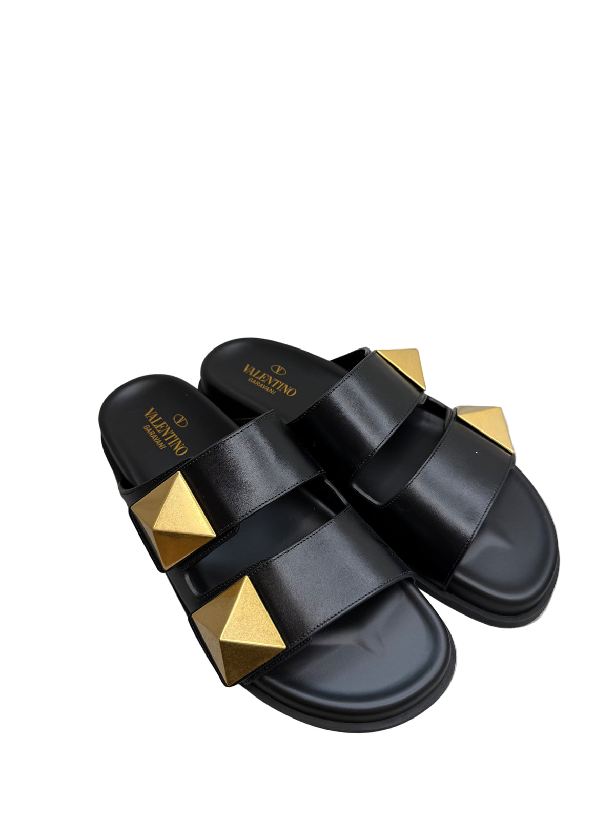 Valentino Garavani Roman Stud Leather Slides - Black (brand new in box)