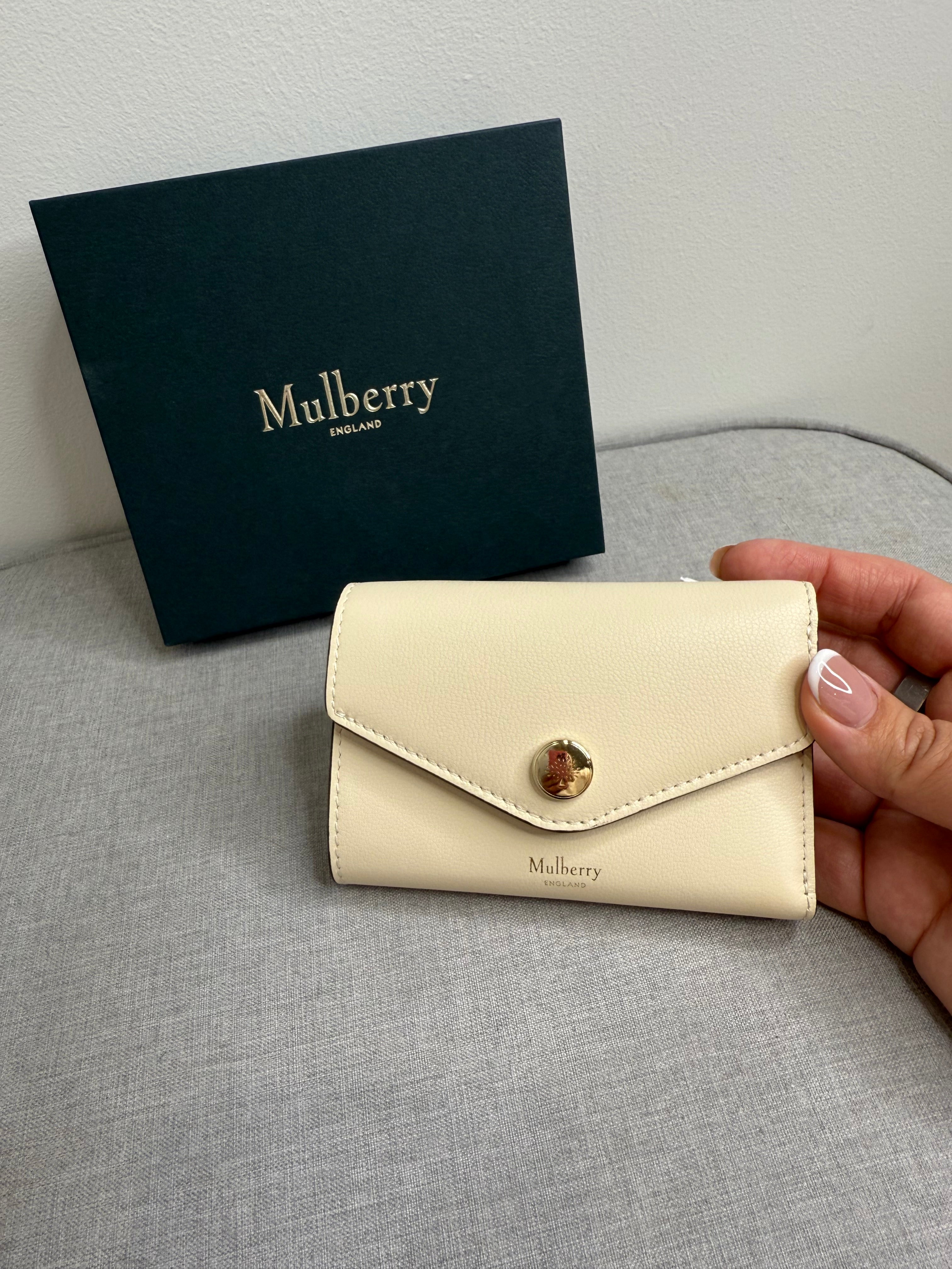 Mulberry folded multi-card wallet in eggshell (brand new with box)
