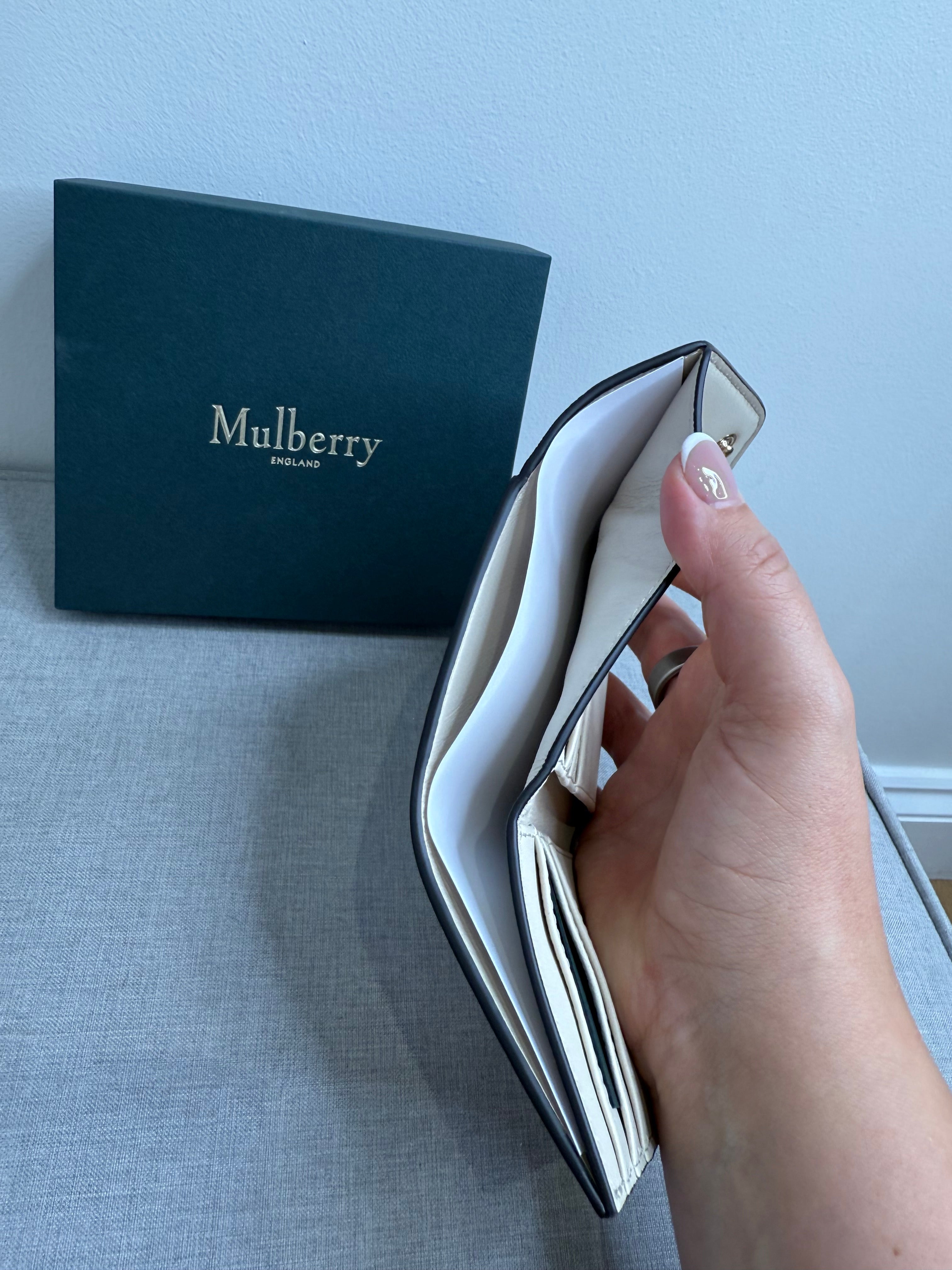 Mulberry folded multi-card wallet in eggshell (brand new with box)