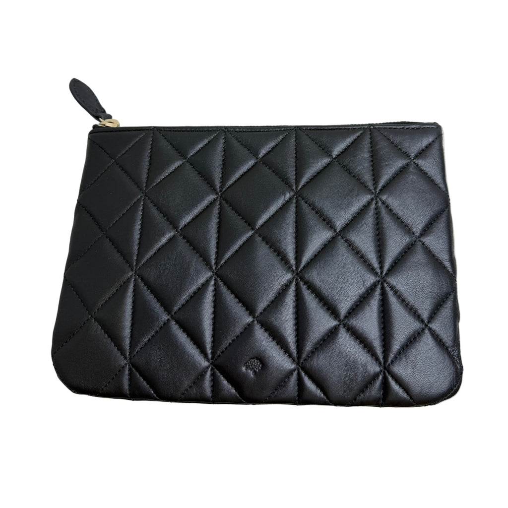 Mulberry Cara Delevingne Small Zip Pouch – Black Quilted Nappa