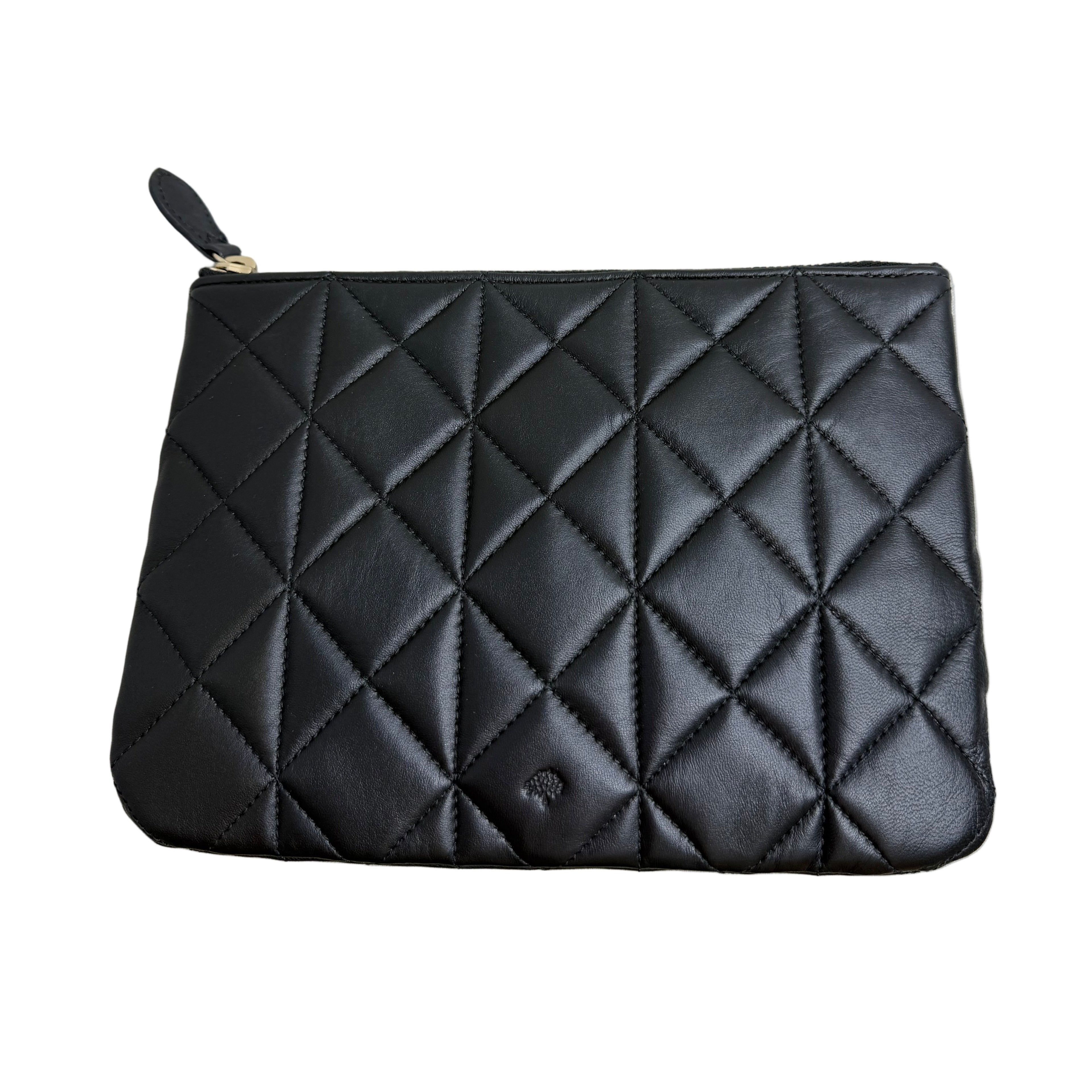 Mulberry Cara Delevingne Small Zip Pouch – Black Quilted Nappa
