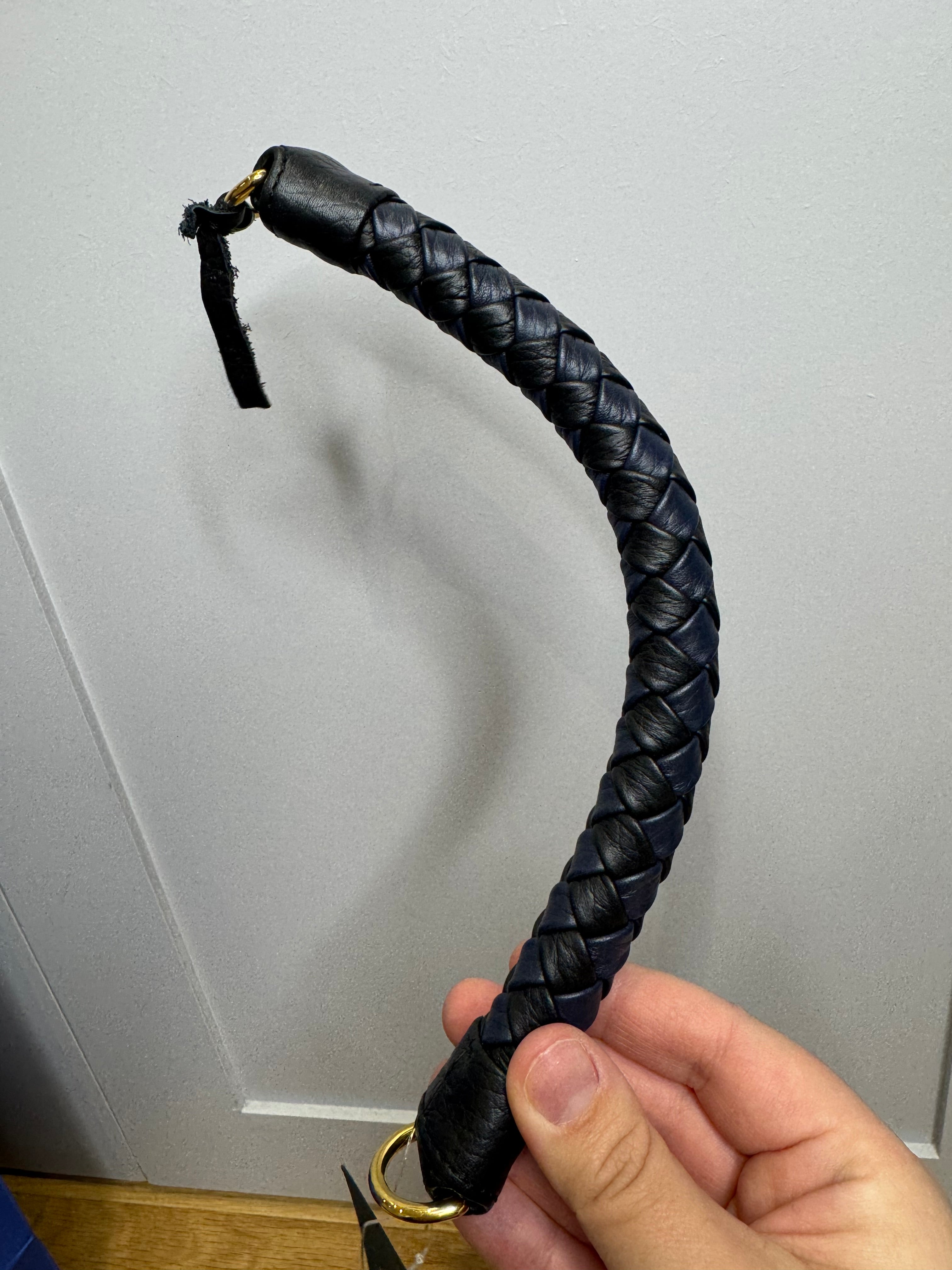 New Mulberry Iris Braided Leather Handle Midnight and Black