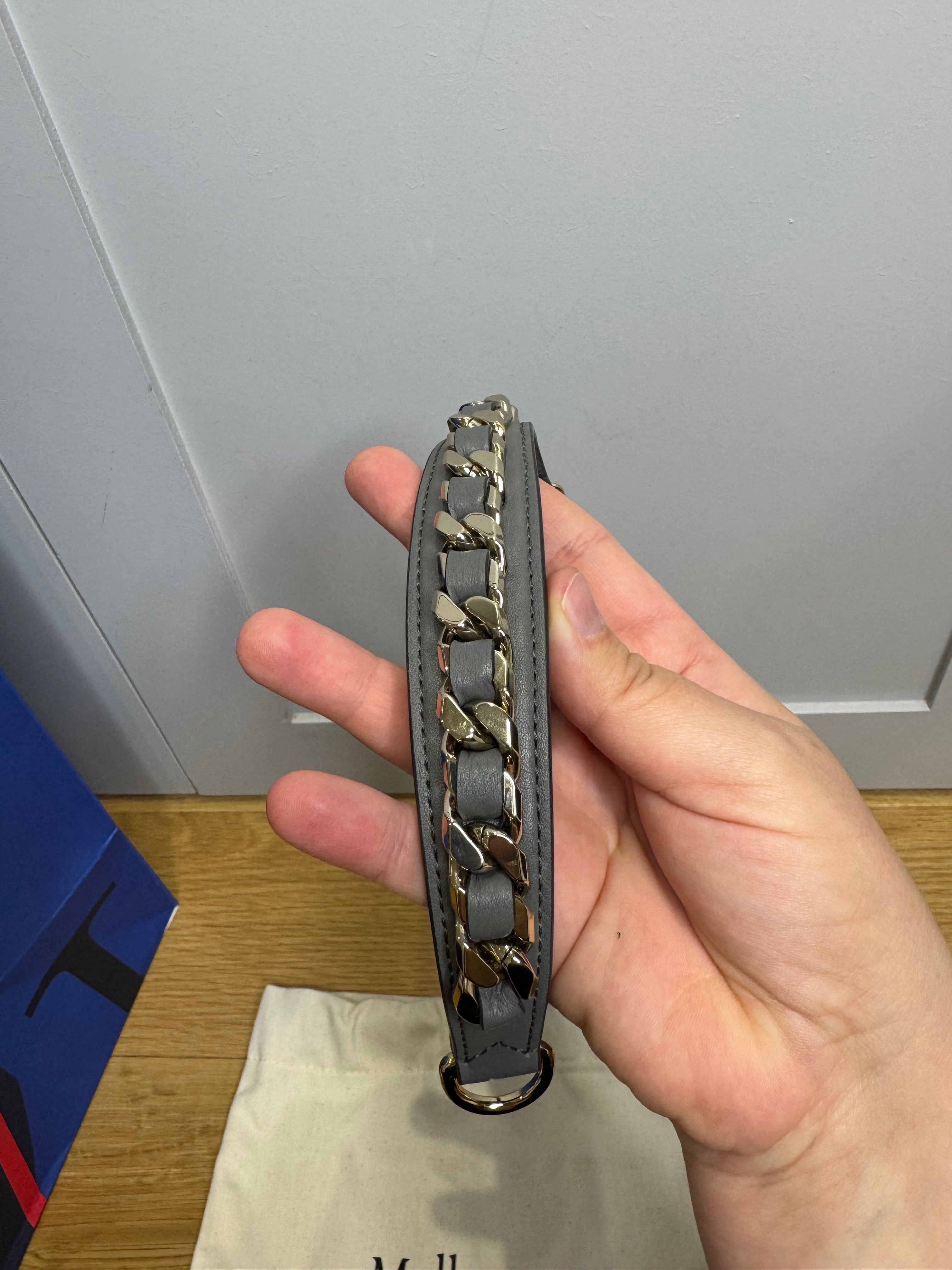 Mulberry Small Iris Handle With Chain in Silky Calf Charcoal