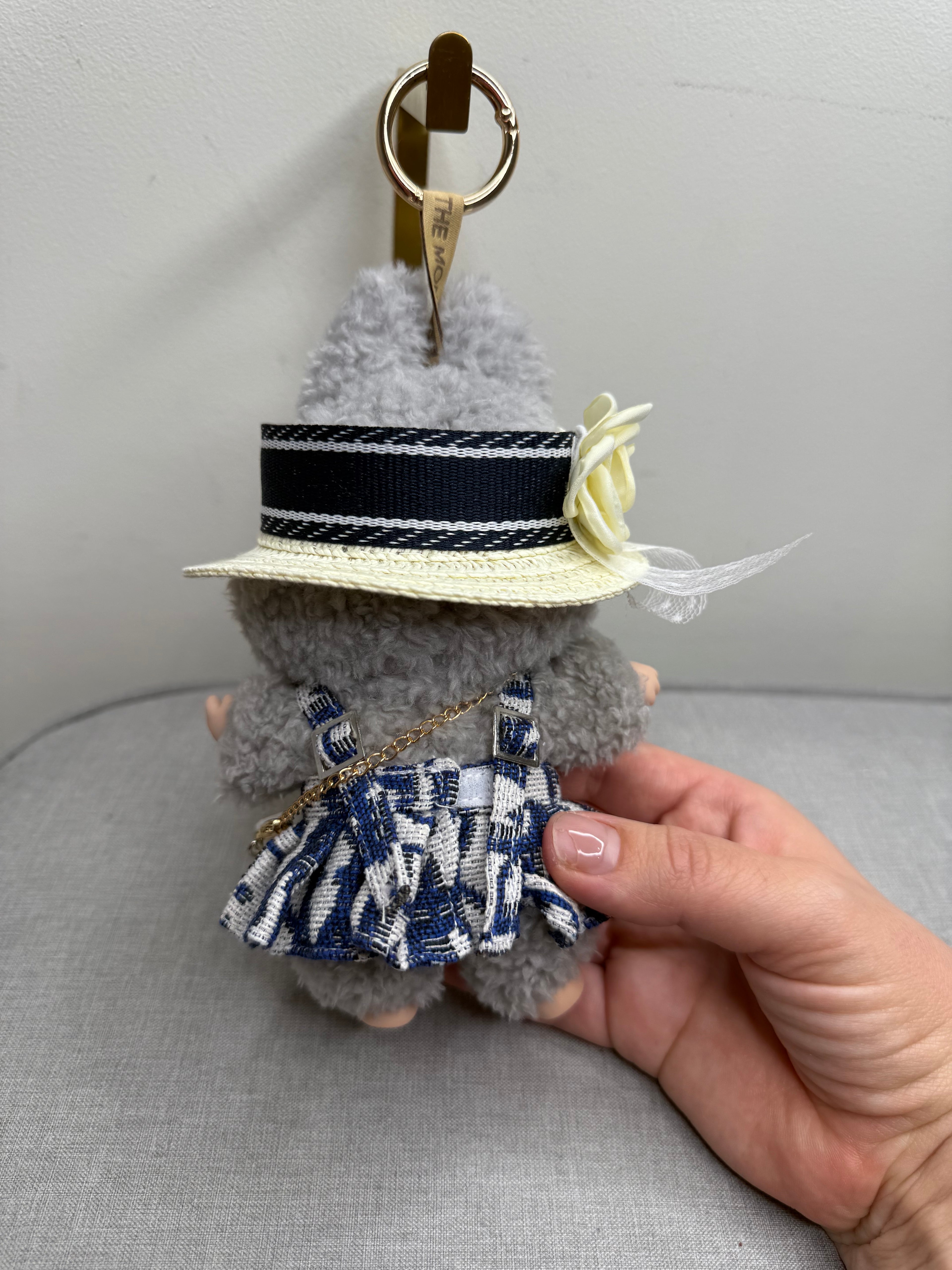 Popmart Labubu The Monsters Excited Macaroon Vinyl Plush Hanging Card With Designer Inspired Outfit