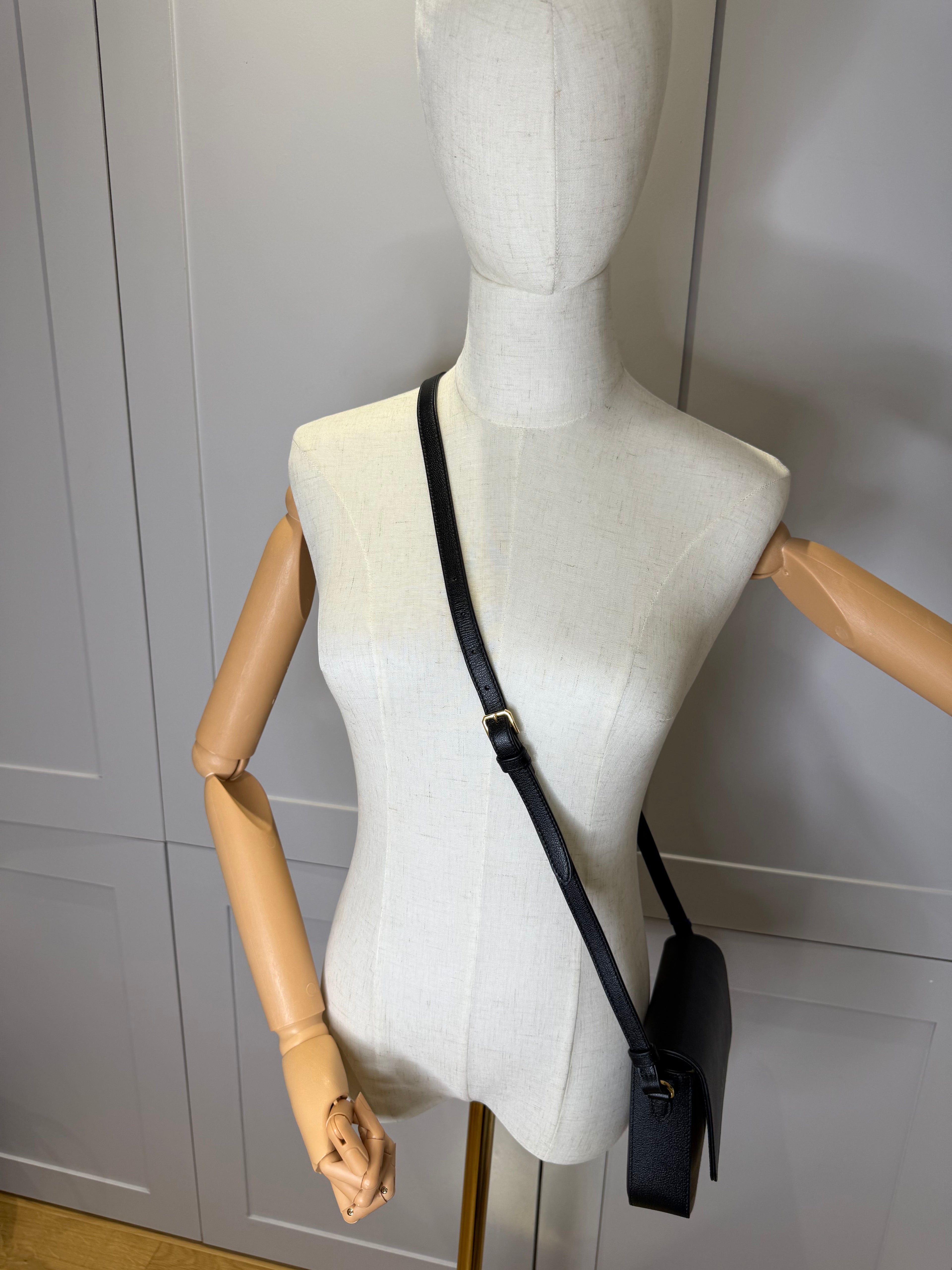 New Burberry New Hampshire House Check and Derby Black Leather Crossbody Bag
