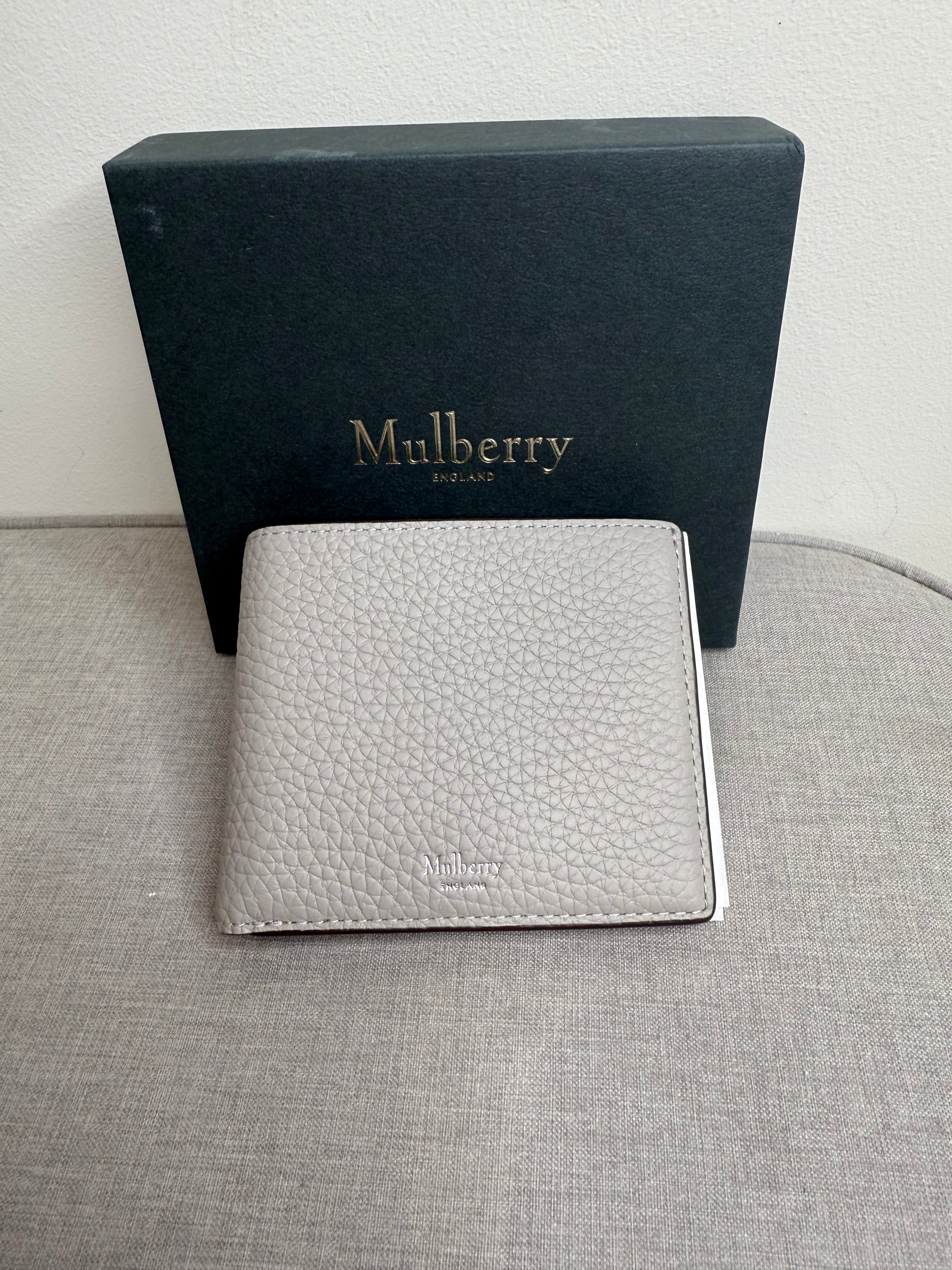 New Mulberry Pale Grey 8 Card Wallet - Mens Wallet
