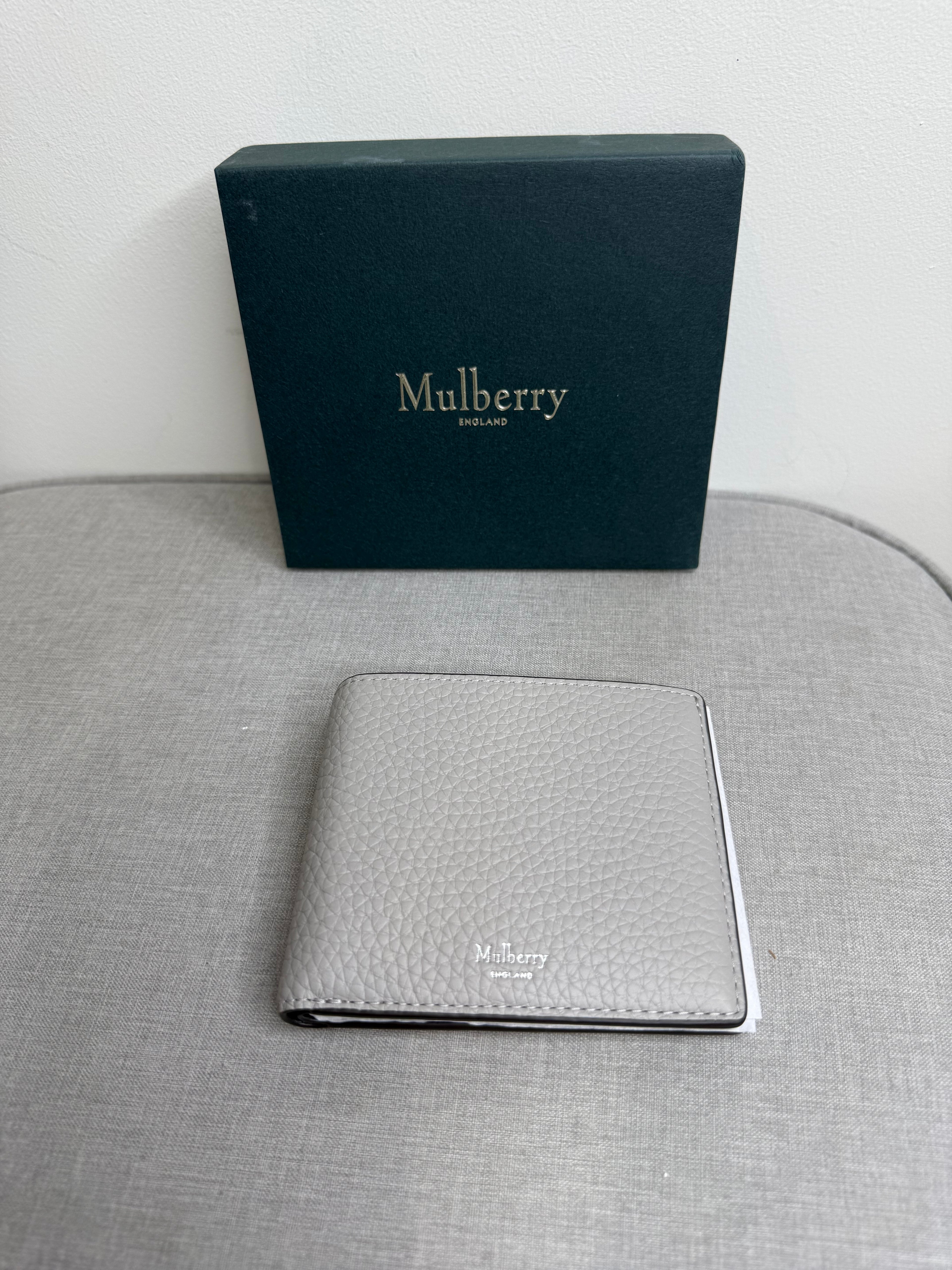 New Mulberry Pale Grey 8 Card Wallet - Mens Wallet