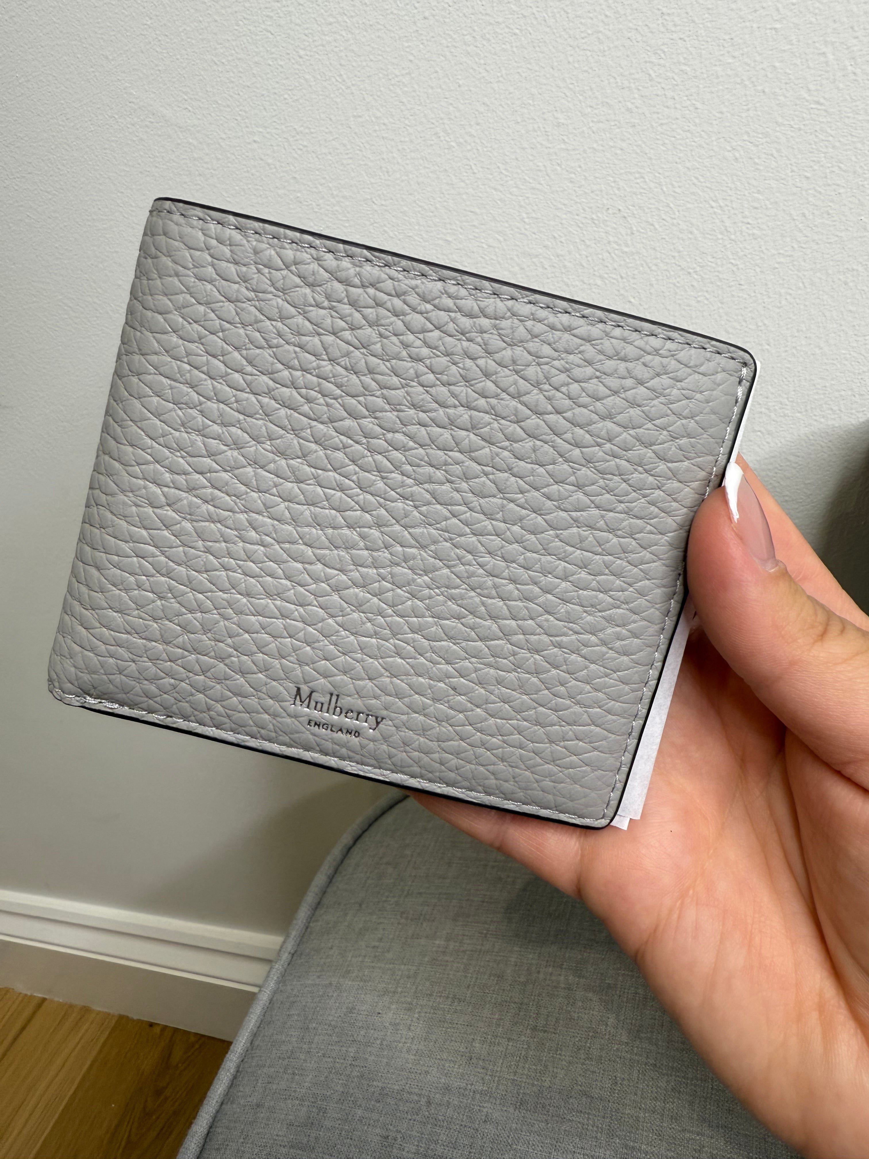 New Mulberry Pale Grey 8 Card Wallet - Mens Wallet