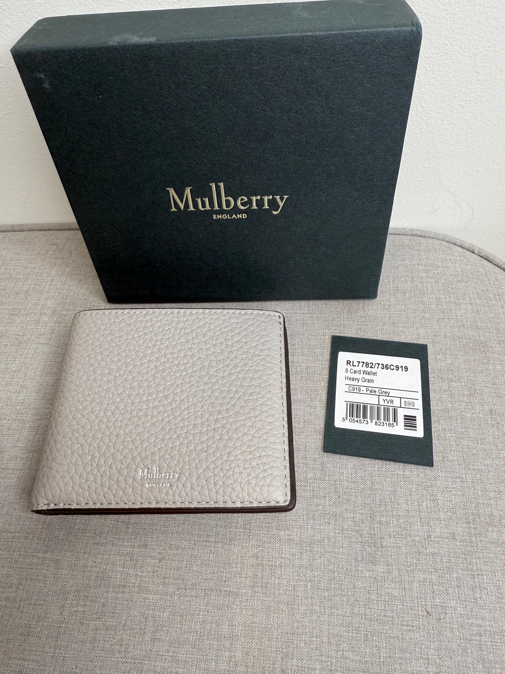 New Mulberry Pale Grey 8 Card Wallet - Mens Wallet