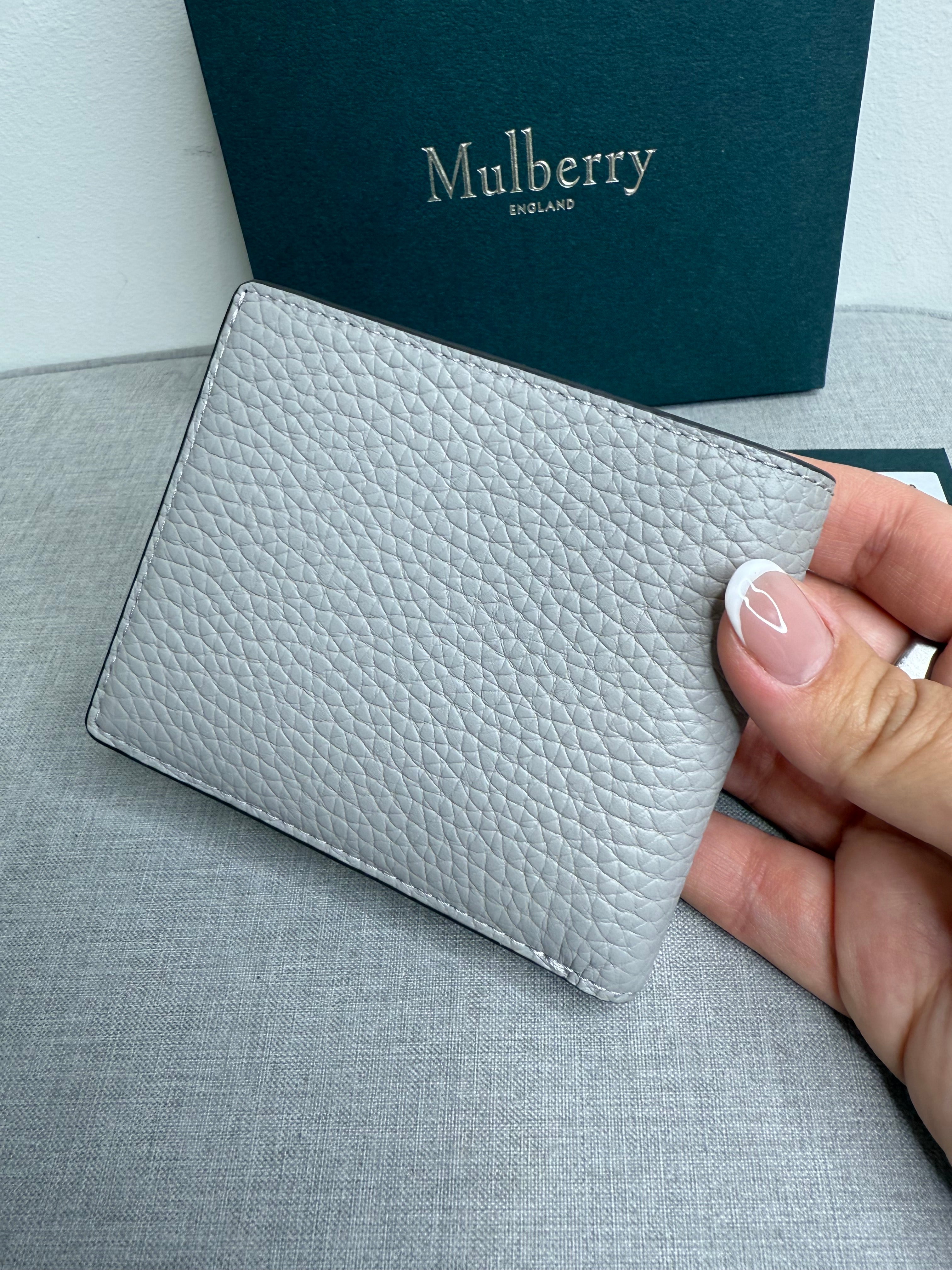 New Mulberry Pale Grey 8 Card Wallet - Mens Wallet