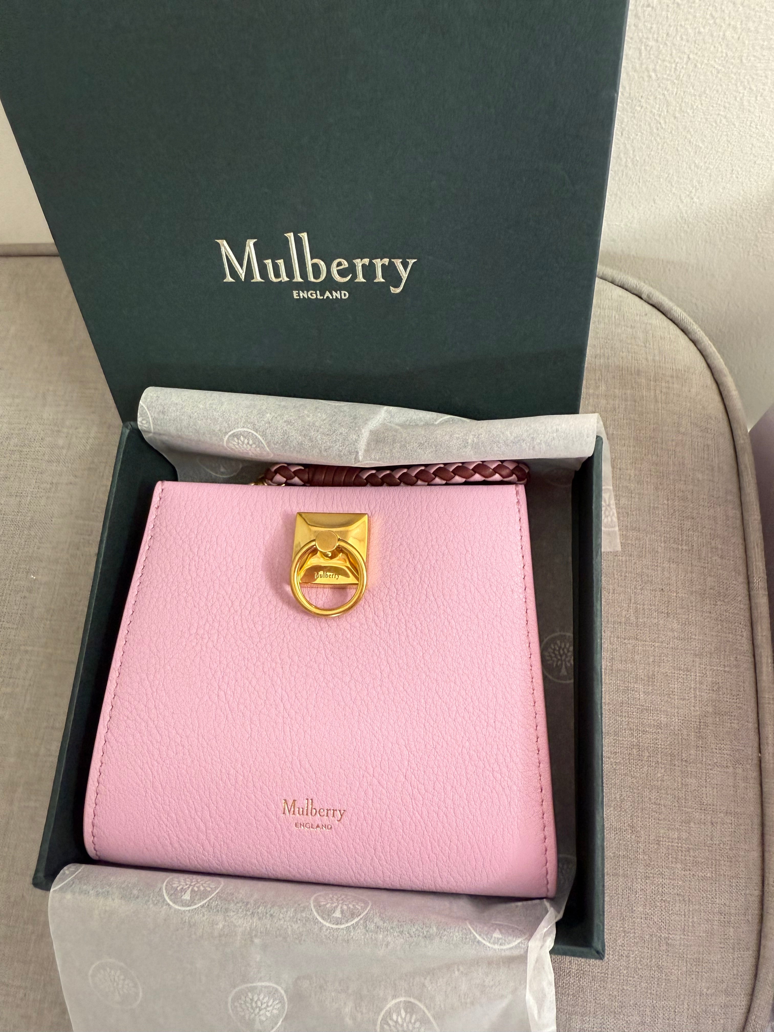 New Mulberry Iris Zip Around Coin Wallet in Lilac Blossom With Matching Zip Pull