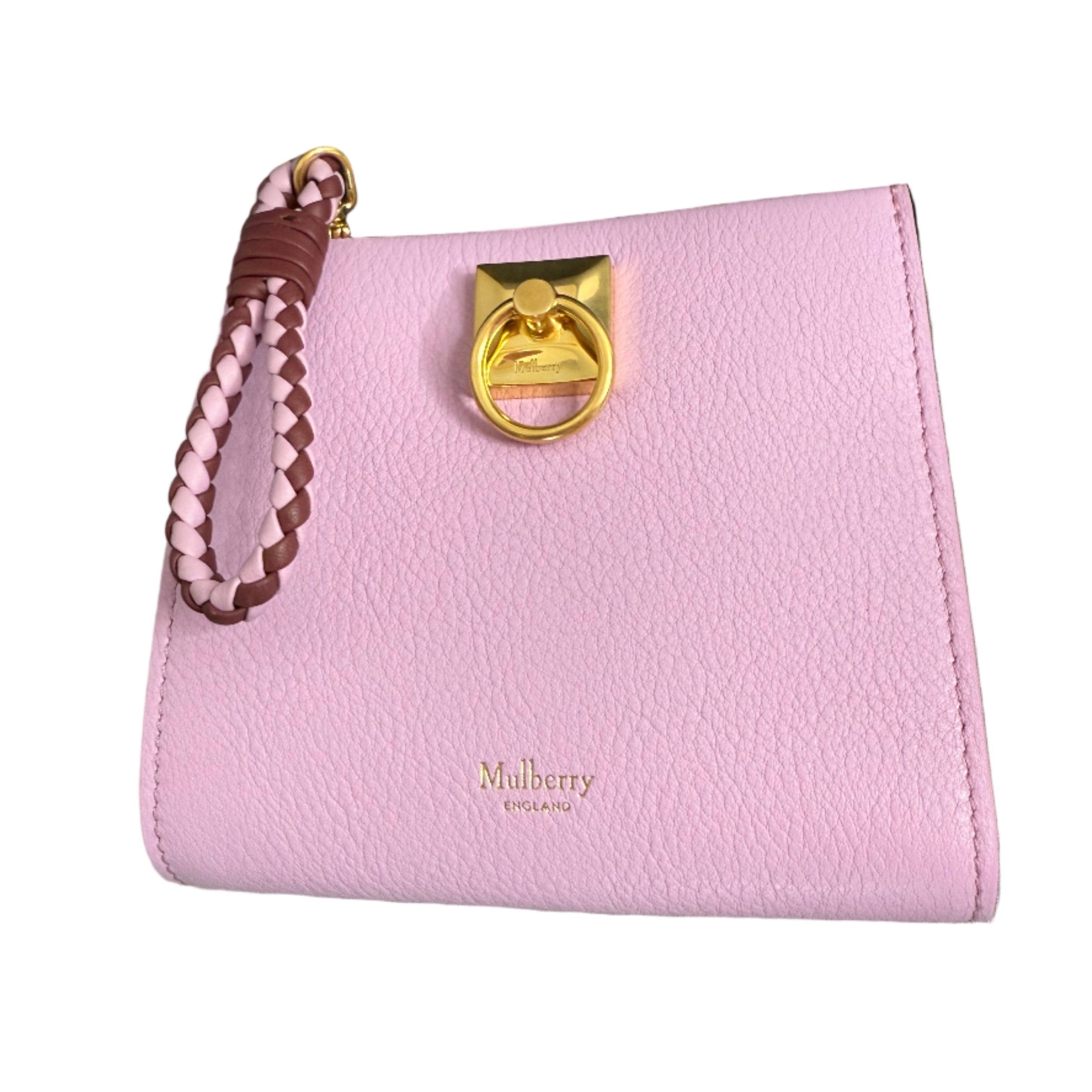 New Mulberry Iris Zip Around Coin Wallet in Lilac Blossom With Matching Zip Pull