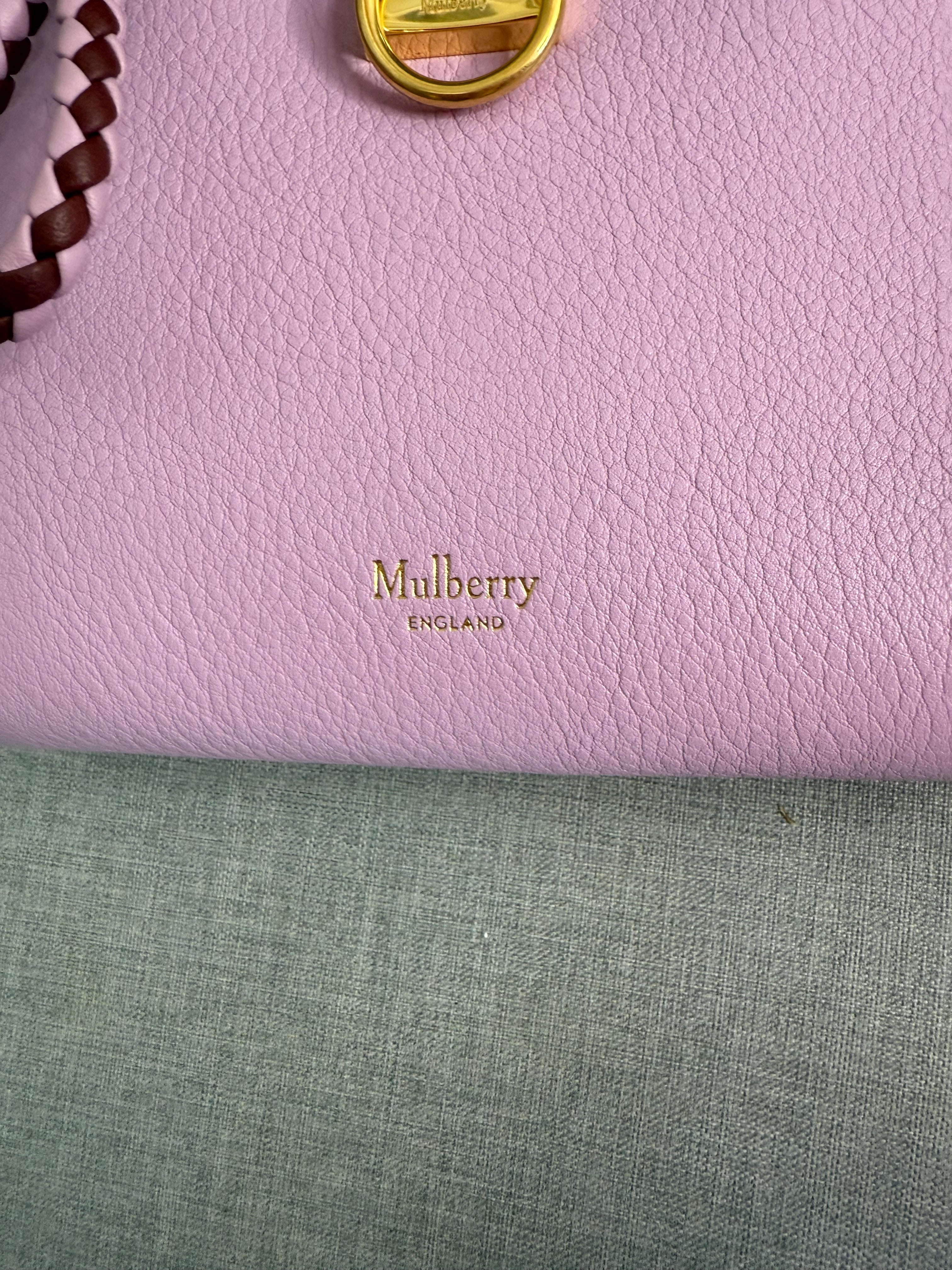 New Mulberry Iris Zip Around Coin Wallet in Lilac Blossom With Matching Zip Pull