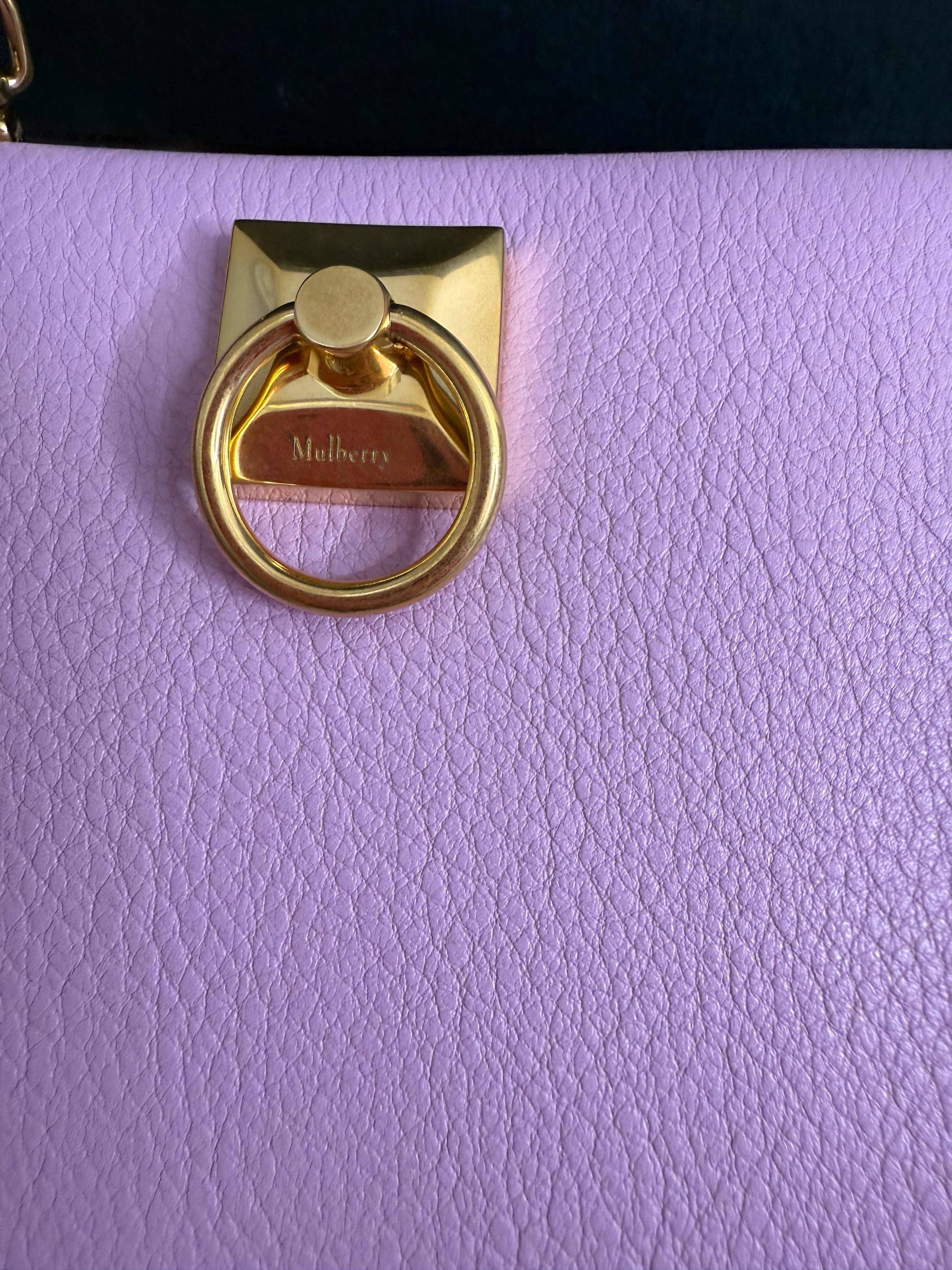 New Mulberry Iris Zip Around Coin Wallet in Lilac Blossom With Matching Zip Pull