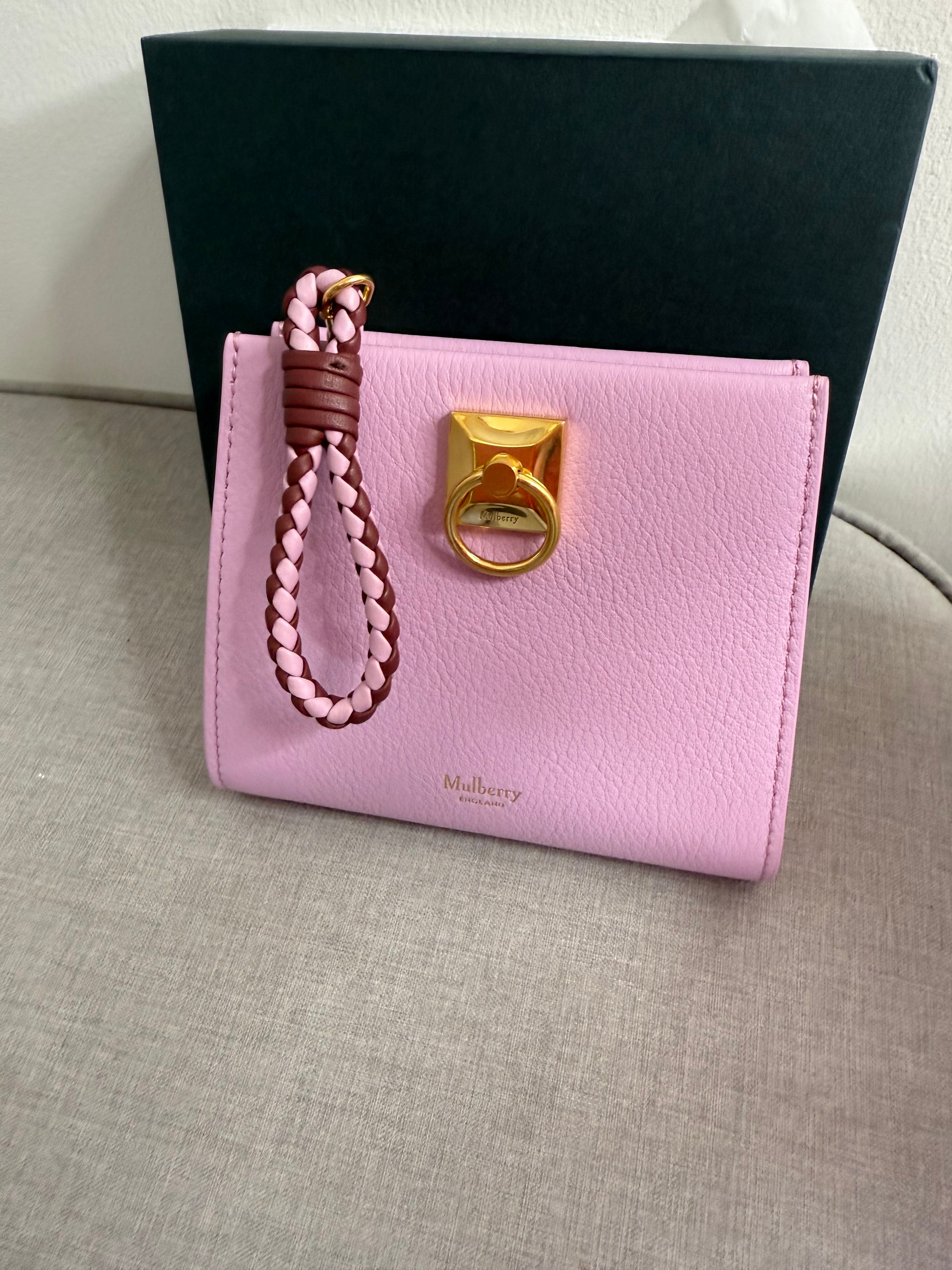 New Mulberry Iris Zip Around Coin Wallet in Lilac Blossom With Matching Zip Pull
