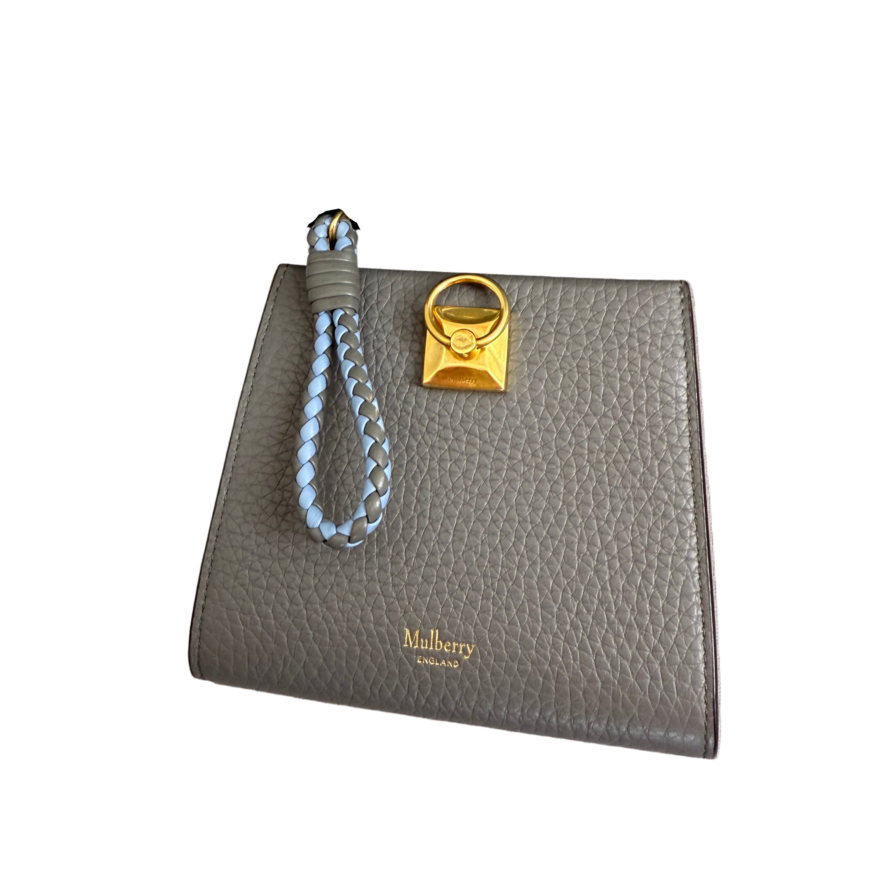 New Mulberry Iris Zip Around Coin Wallet in Charcoal Grey With Maching Zip Pull
