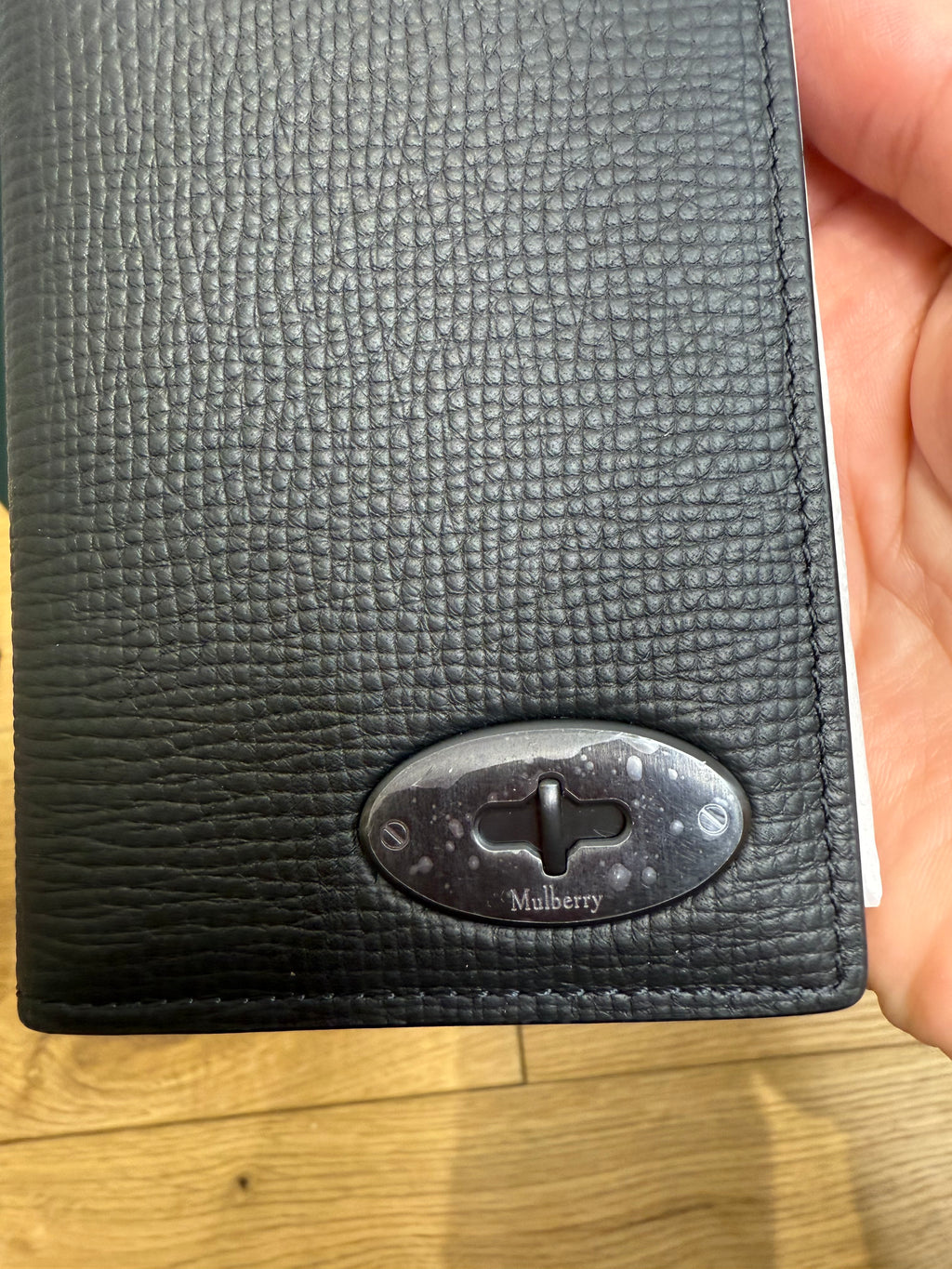 New Mulberry Mens Plaque Card Holder Wallet in Black