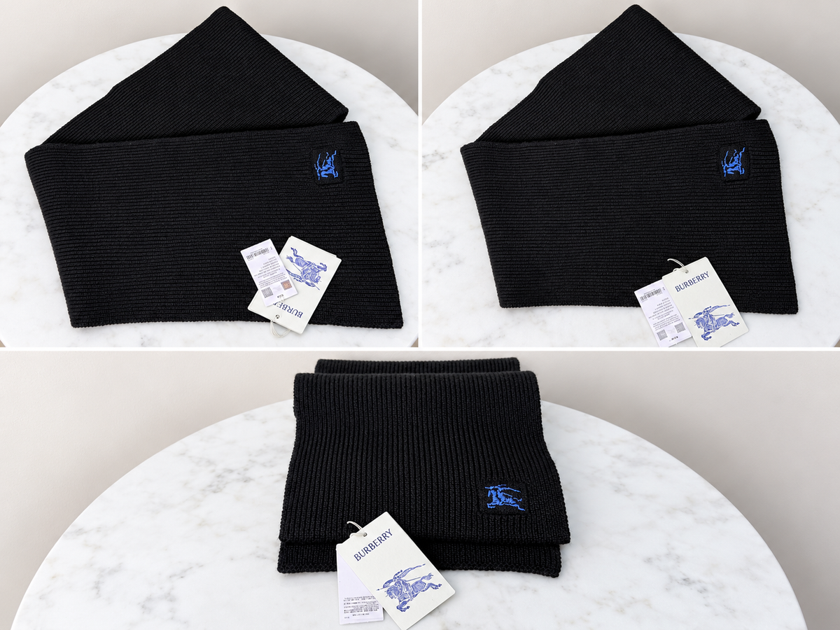 A new inside burberry Scarf with tags attached multiple views 
