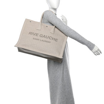 Ysl canvas tote bag rive gauche