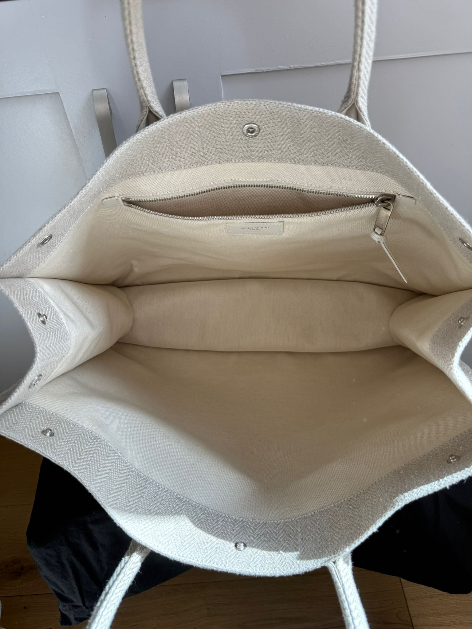 New Saint Laurent Rive Gauche Canvas Tote Bag