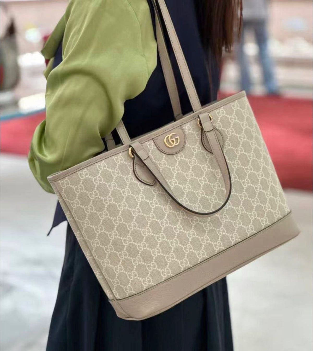 Gucci Ophidia Small Tote Bag – Beige and  Cream – Brand New