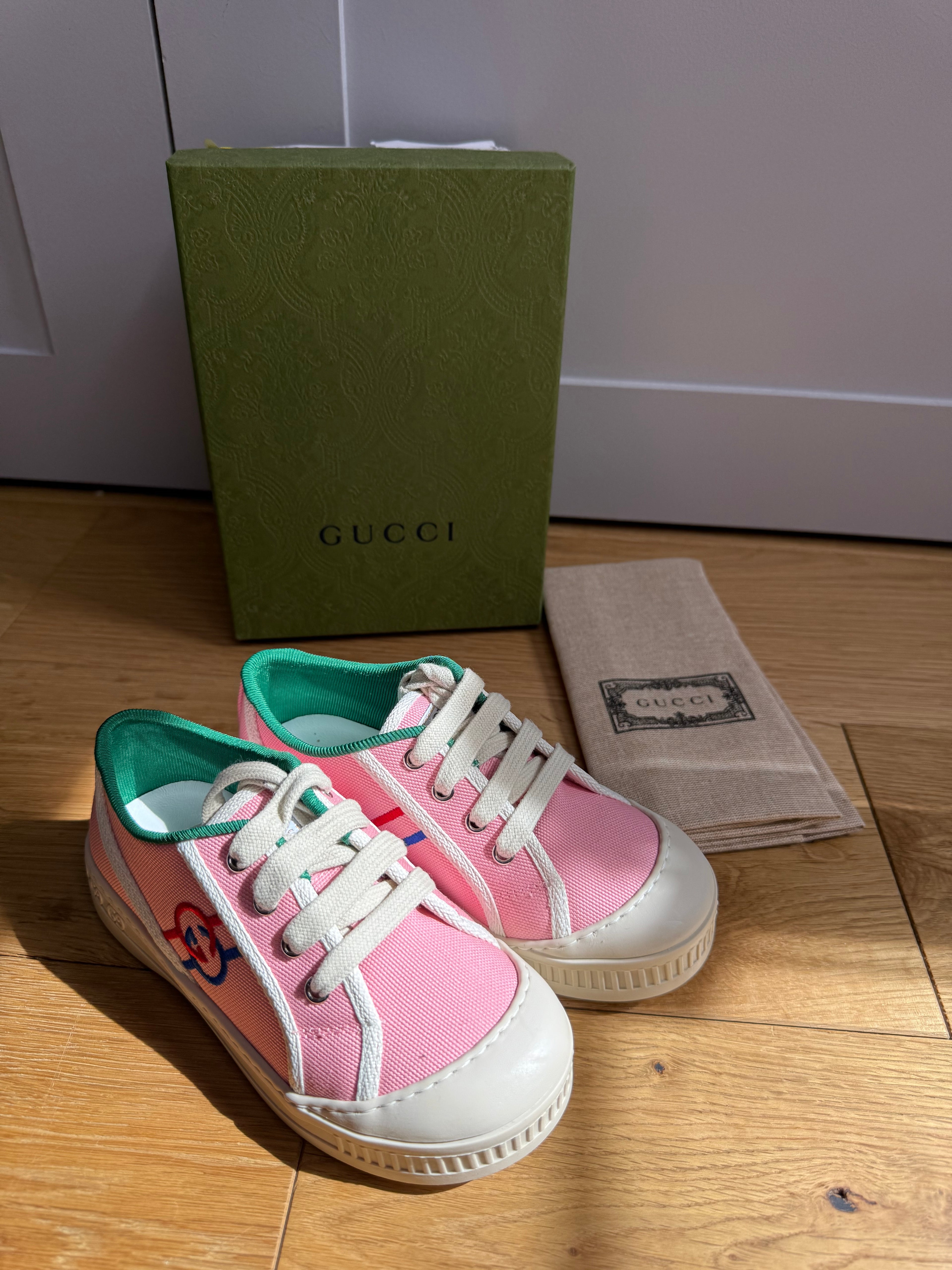 gucci pink sneakers kids eu 26