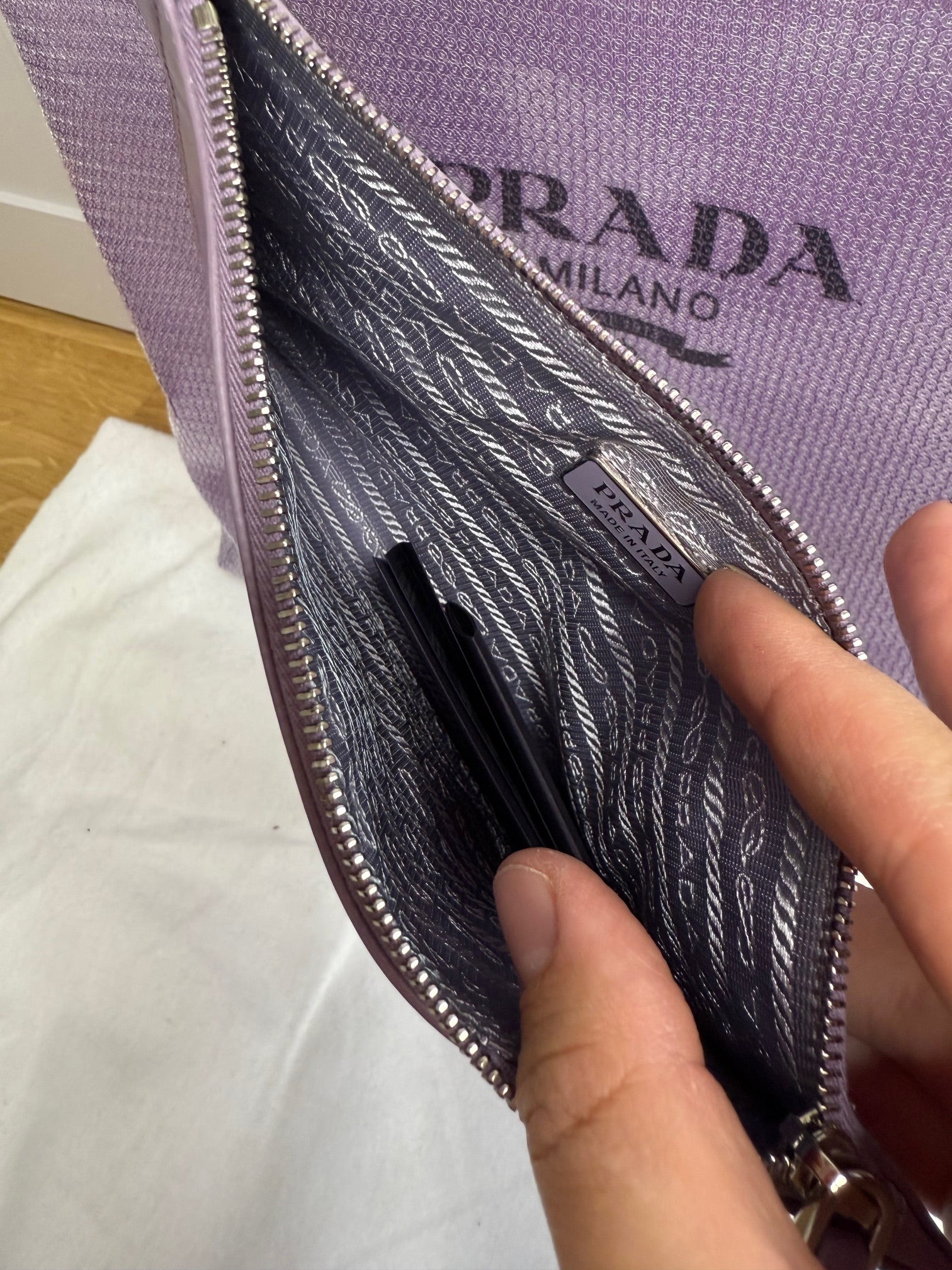 New Prada Sequin Mesh Tote bag in purple