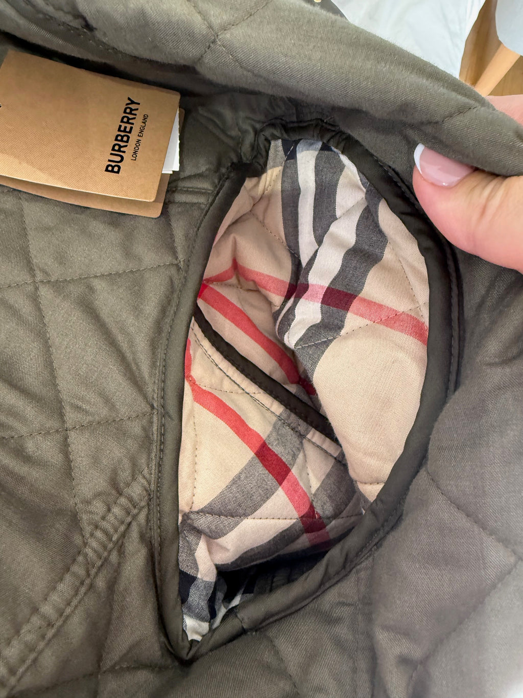 Burberry Quilted Jacket Olive Green