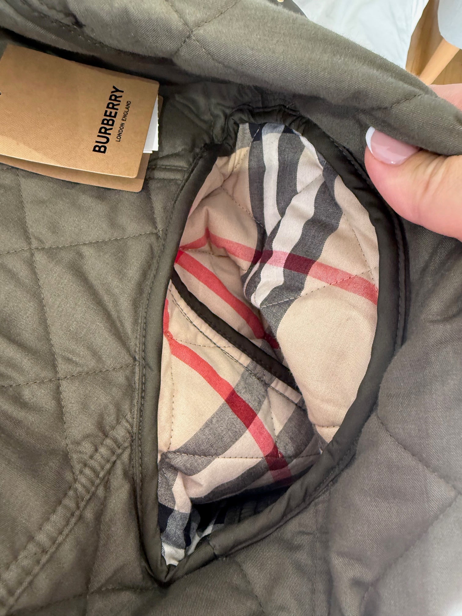 Burberry Quilted Jacket Olive Green