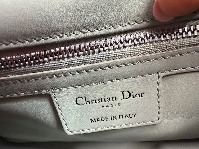 Christian Dior Calfskin Macrocannage Small Caro Bag in iron grey with gunmetal hardwear&nbsp;