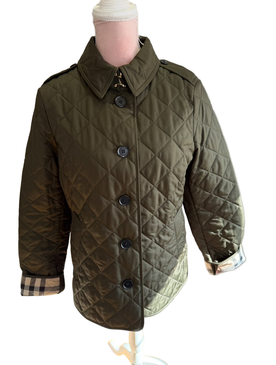 Burberry Quilted Jacket Olive Green