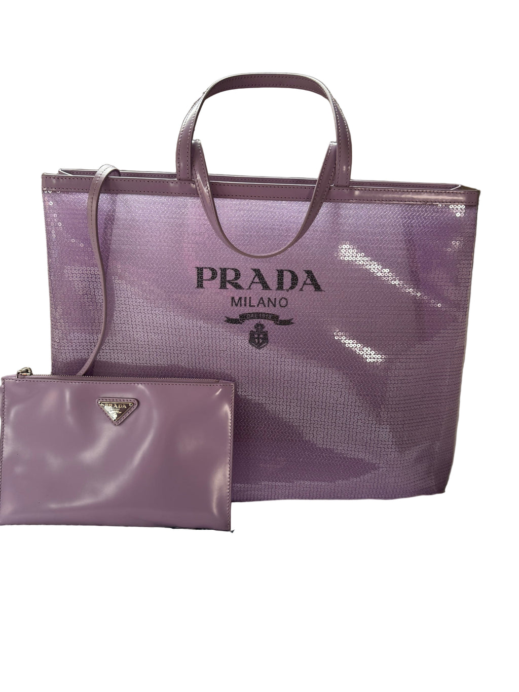 New Prada Sequin Mesh Tote bag in purple