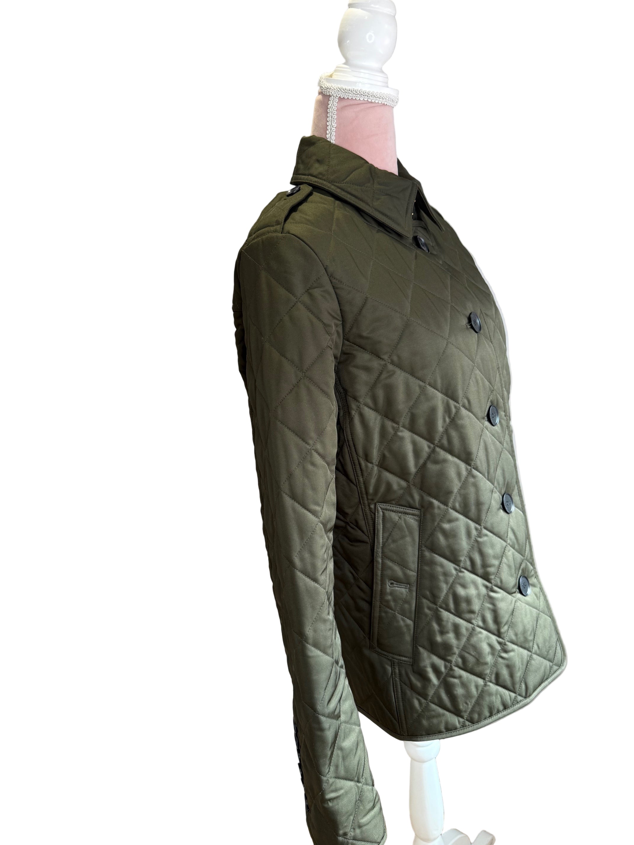 Burberry Quilted Jacket Olive Green