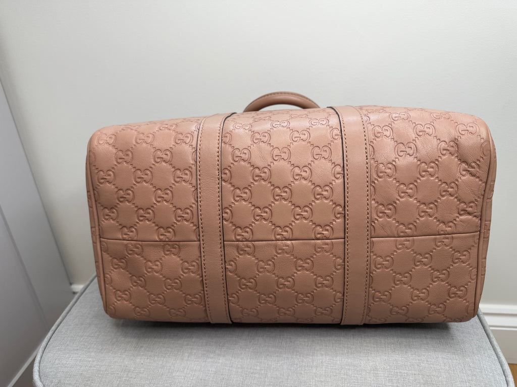 Gucci Guccissima Leather Boston Bag Nude Pink