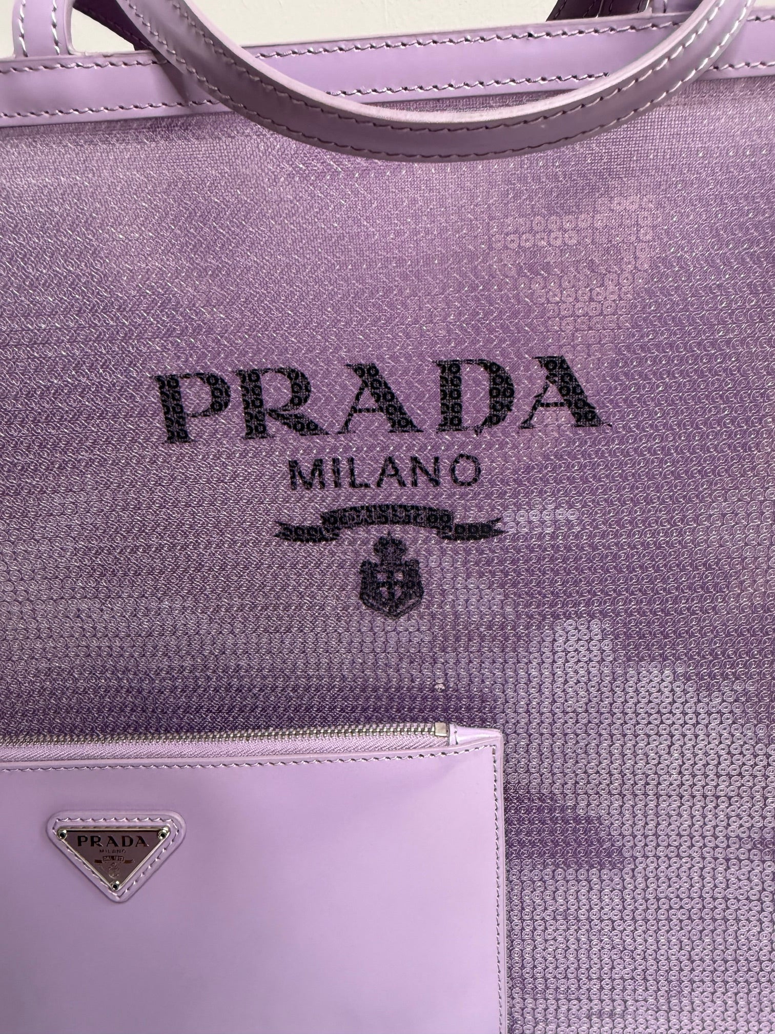 New Prada Sequin Mesh Tote bag in purple