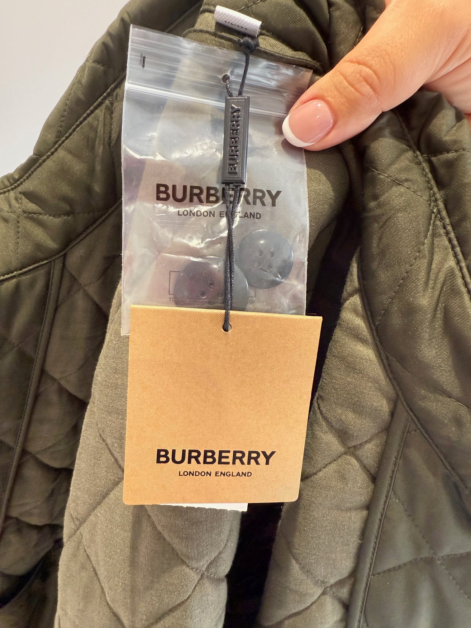 Burberry Quilted Jacket Olive Green