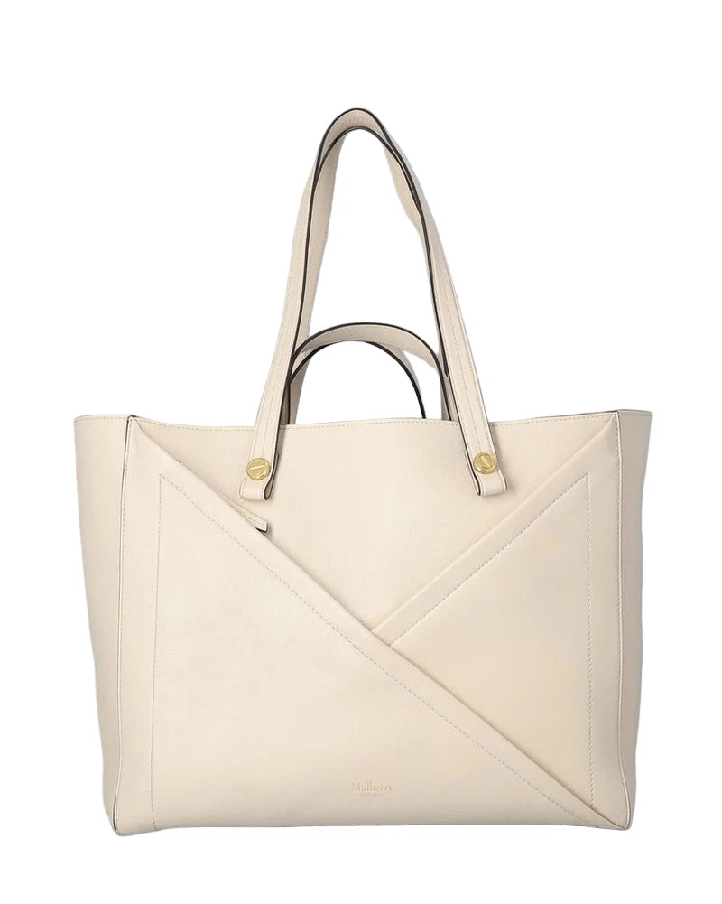Mulberry M Zipped Tote bag in chalk silky calf leather brand new with dustbag