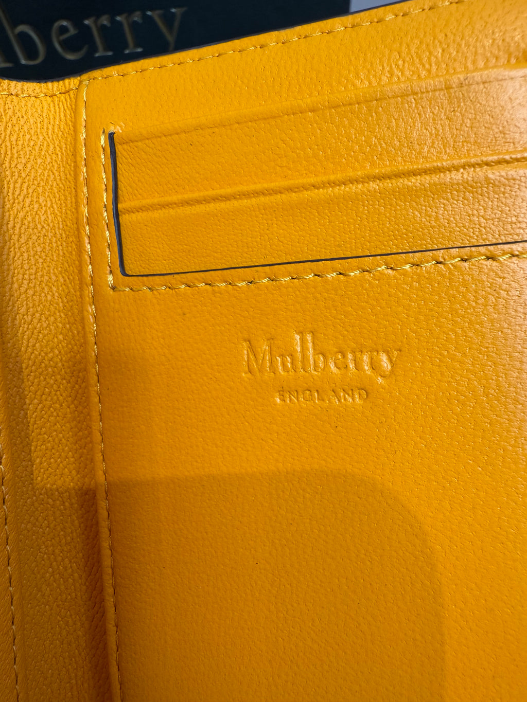 Mulberry mens chestnut brown leather card holder wallet interior with card slots and slip pockets