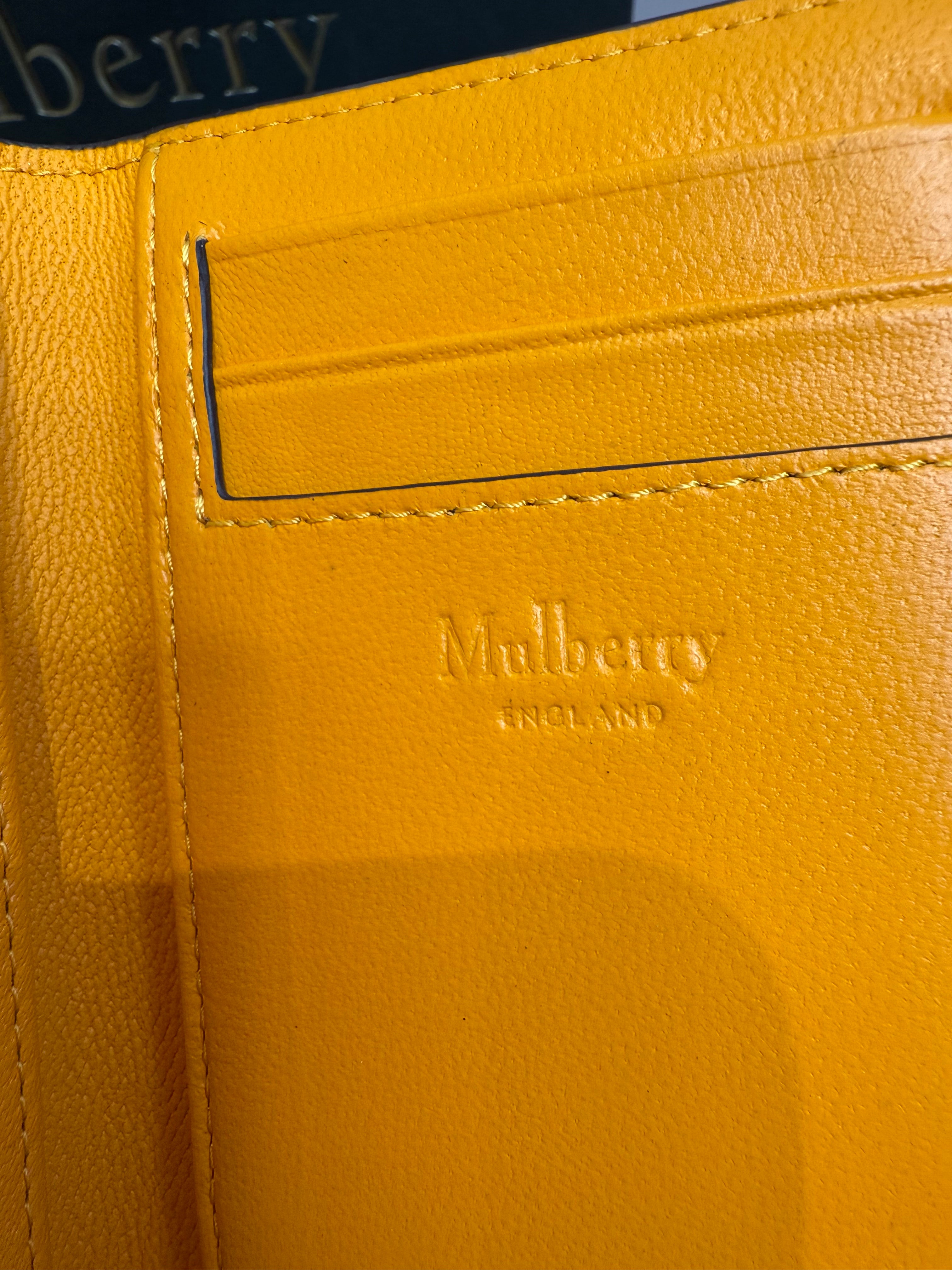 Mulberry mens chestnut brown leather card holder wallet interior with card slots and slip pockets